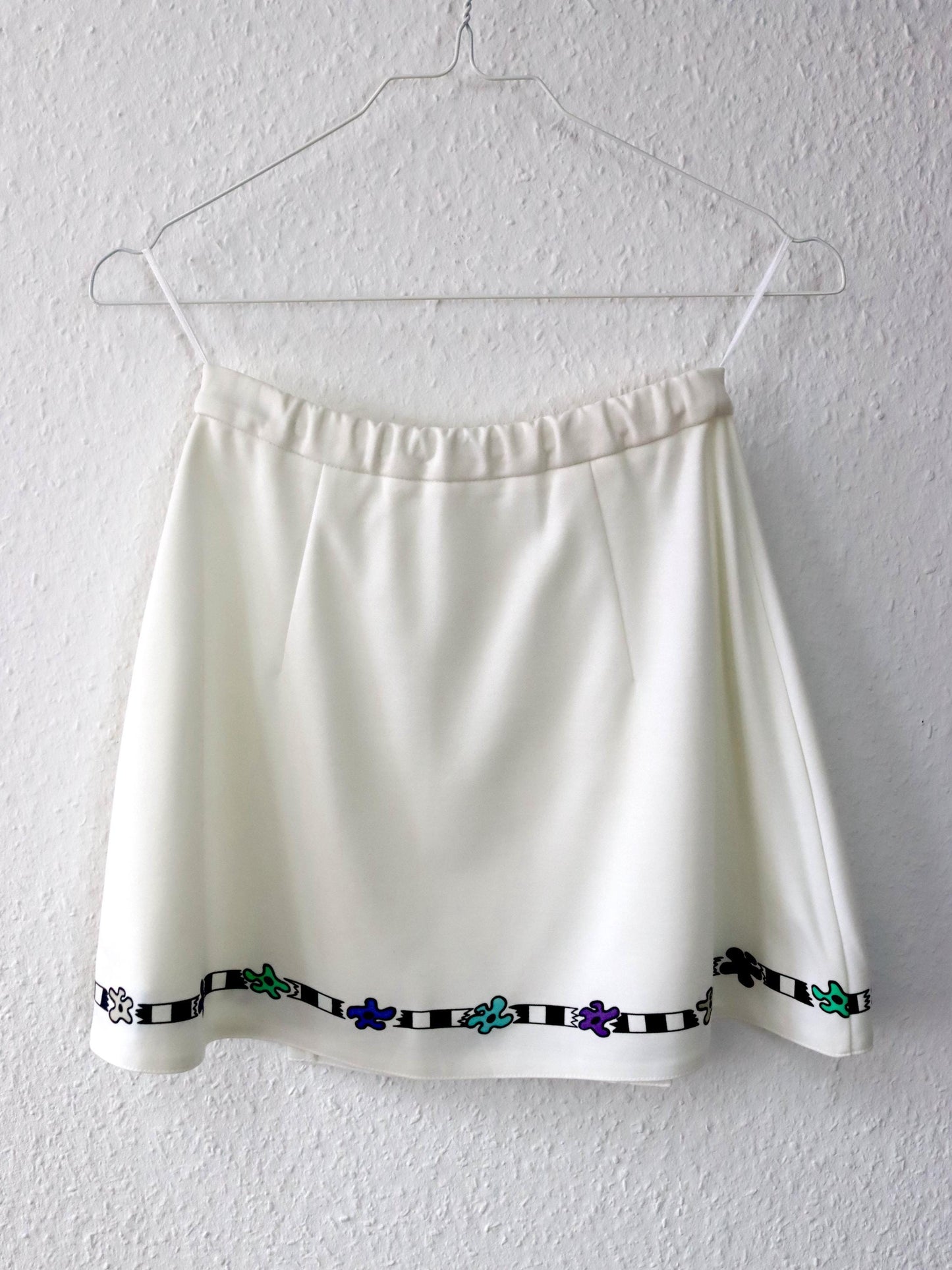 Vintage 80s 90s ADIDAS wrap skirt tennis skirt white print 36