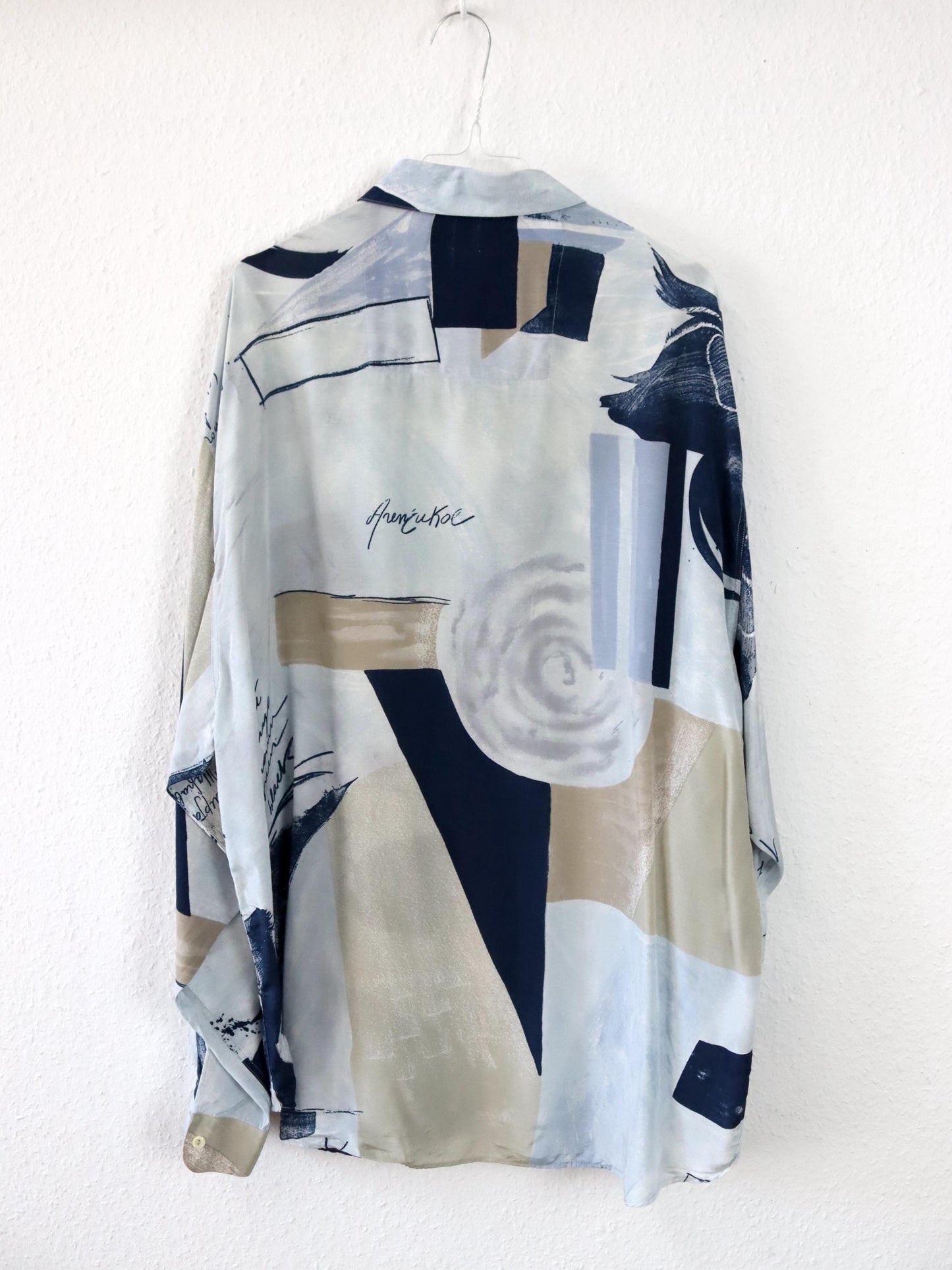 Vintage 80er 90er CRIVER Hemd langarm crazy pattern Viskose XL