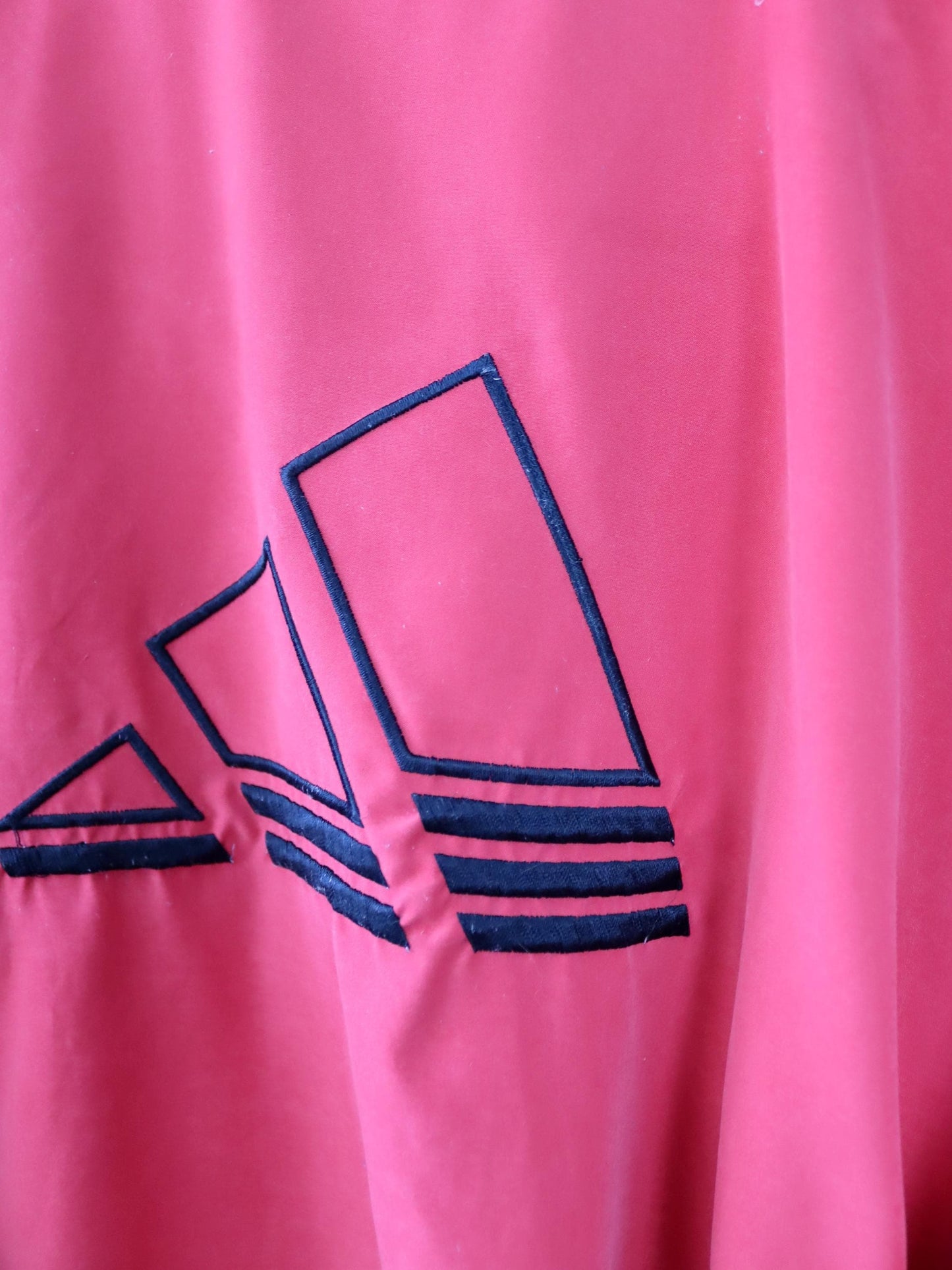 Vintage 80s 90s ADIDAS tracksuit jacket stand-up collar red black 38