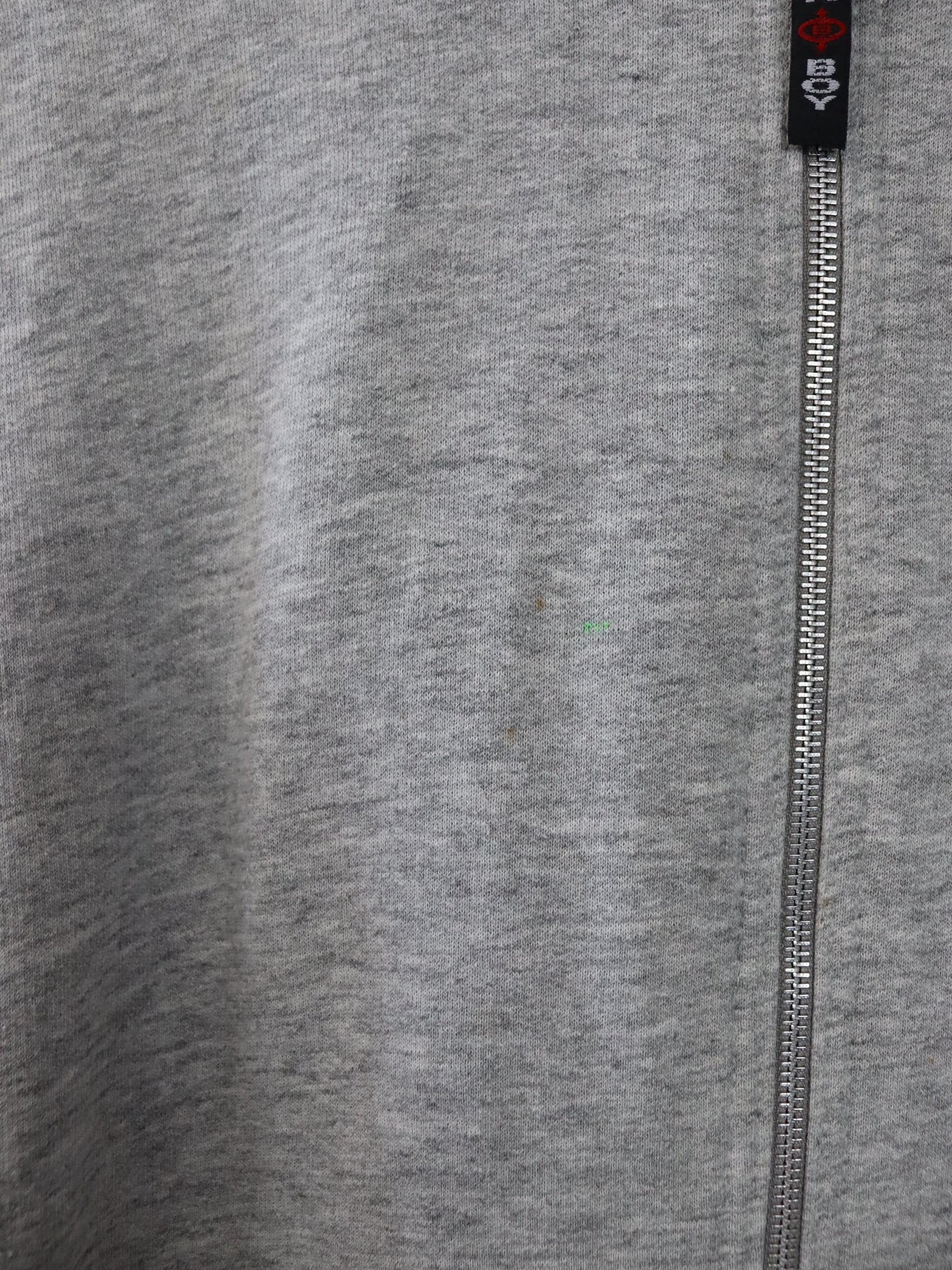 Vintage 80er 90er URBAN BOY Weste Sweatweste grau Backprint Kapuze L