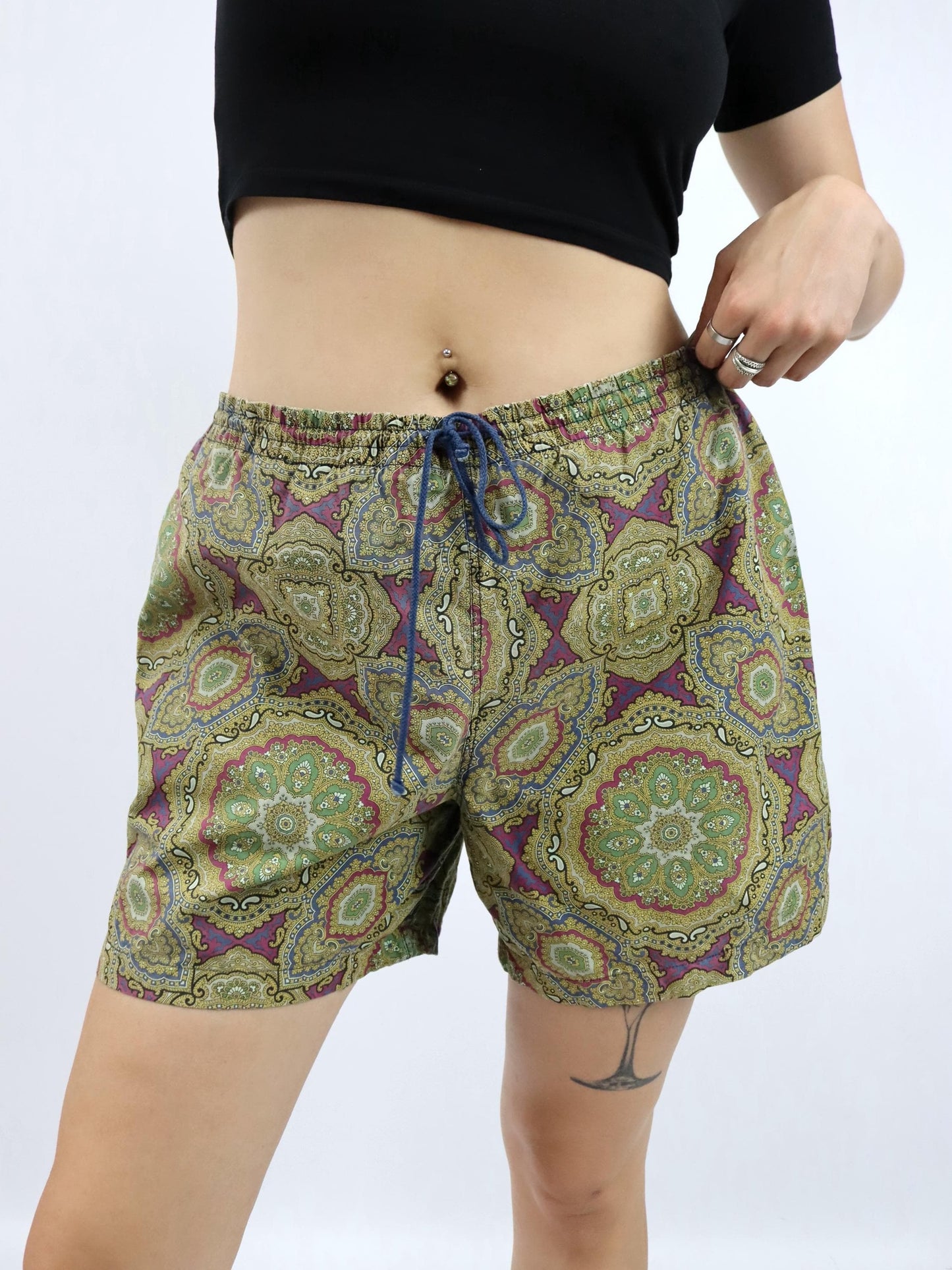 Vintage 80s 90s ALLEN COX swim shorts crazy pattern paisley shorts XL