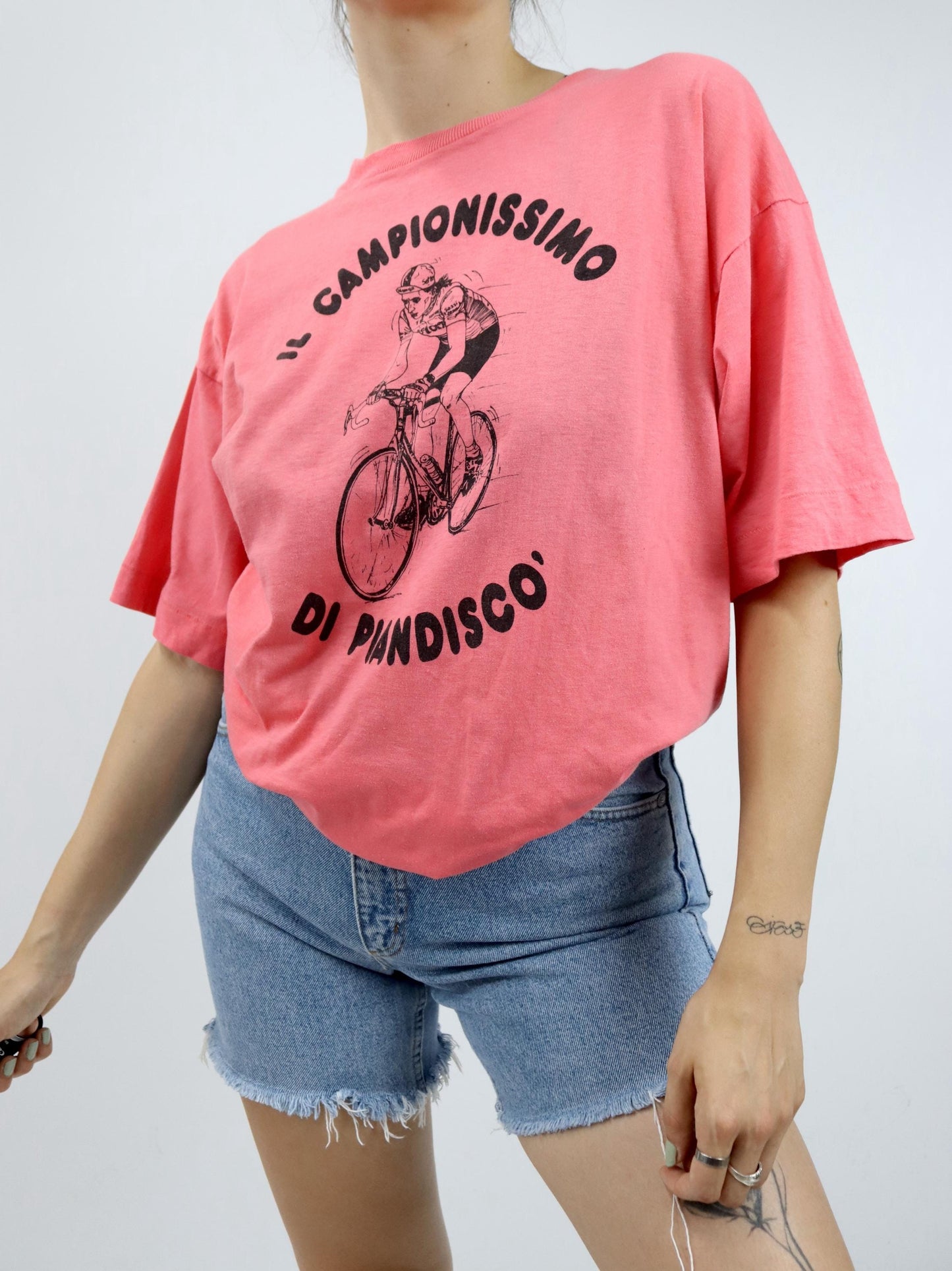 Vintage 80s 90s DOIT T-Shirt short sleeve single stitched print Bike Italy L