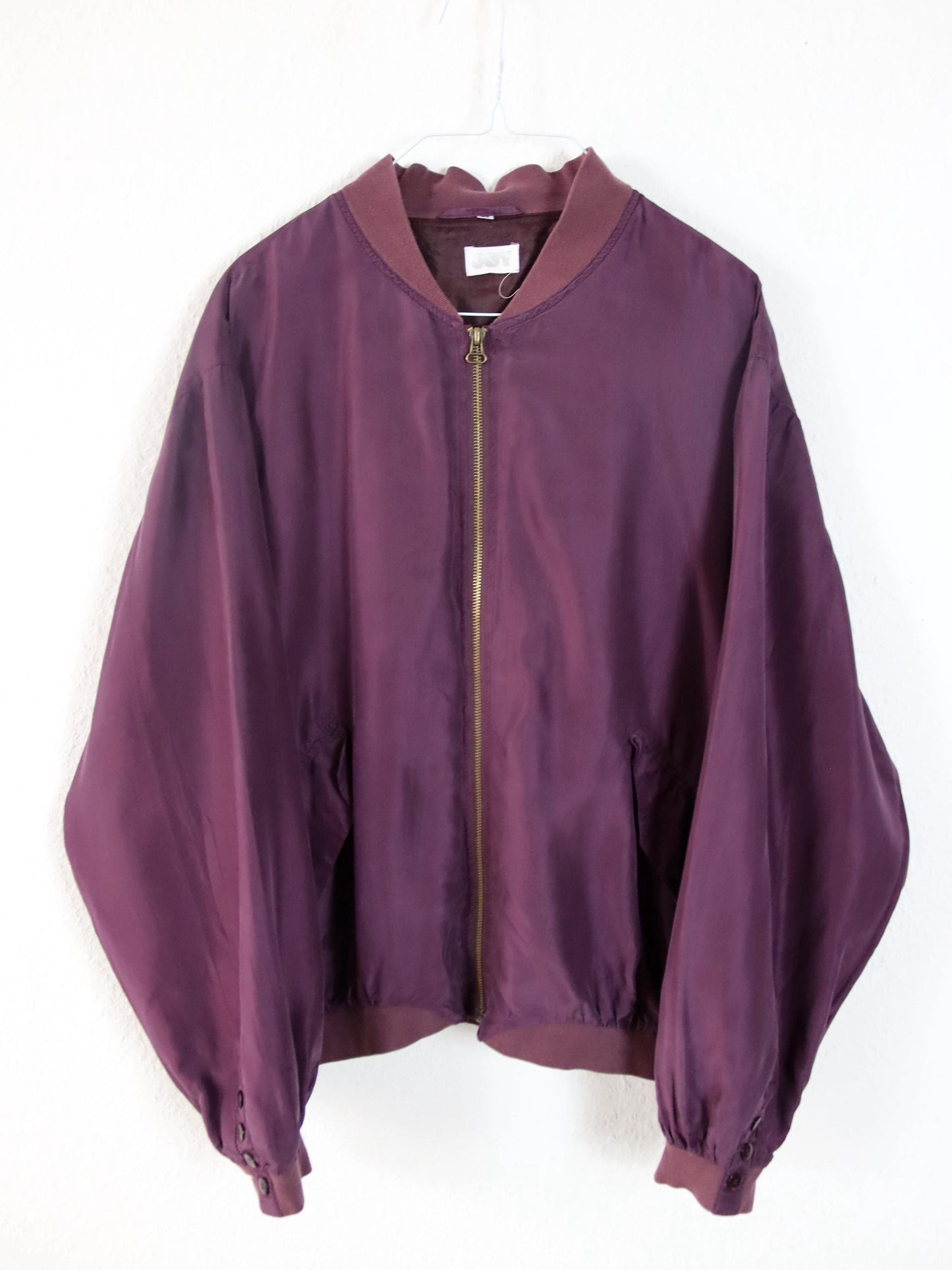 Vintage 80s 90s JOY silk blouson jacket bomber jacket purple 44