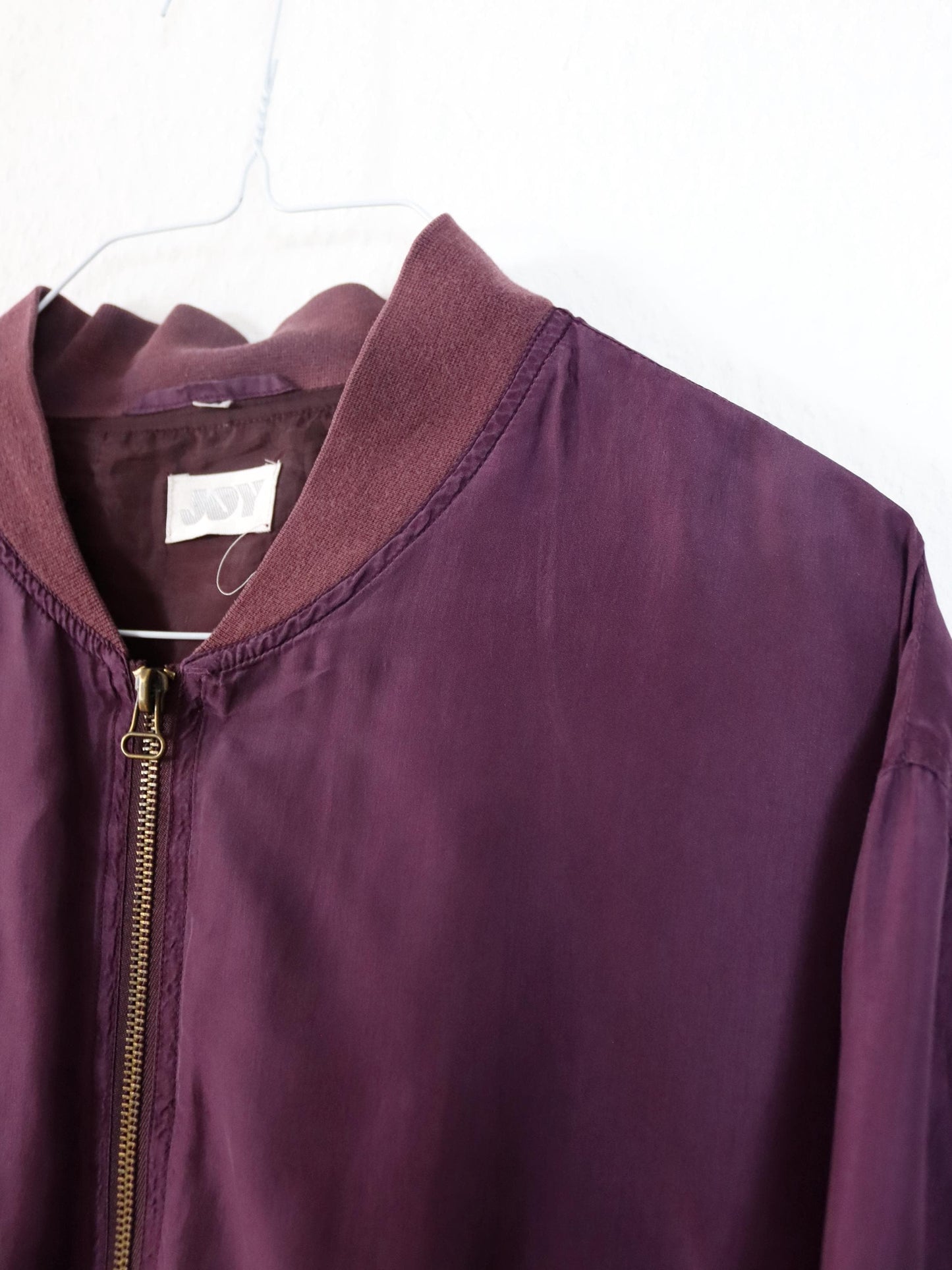 Vintage 80s 90s JOY silk blouson jacket bomber jacket purple 44