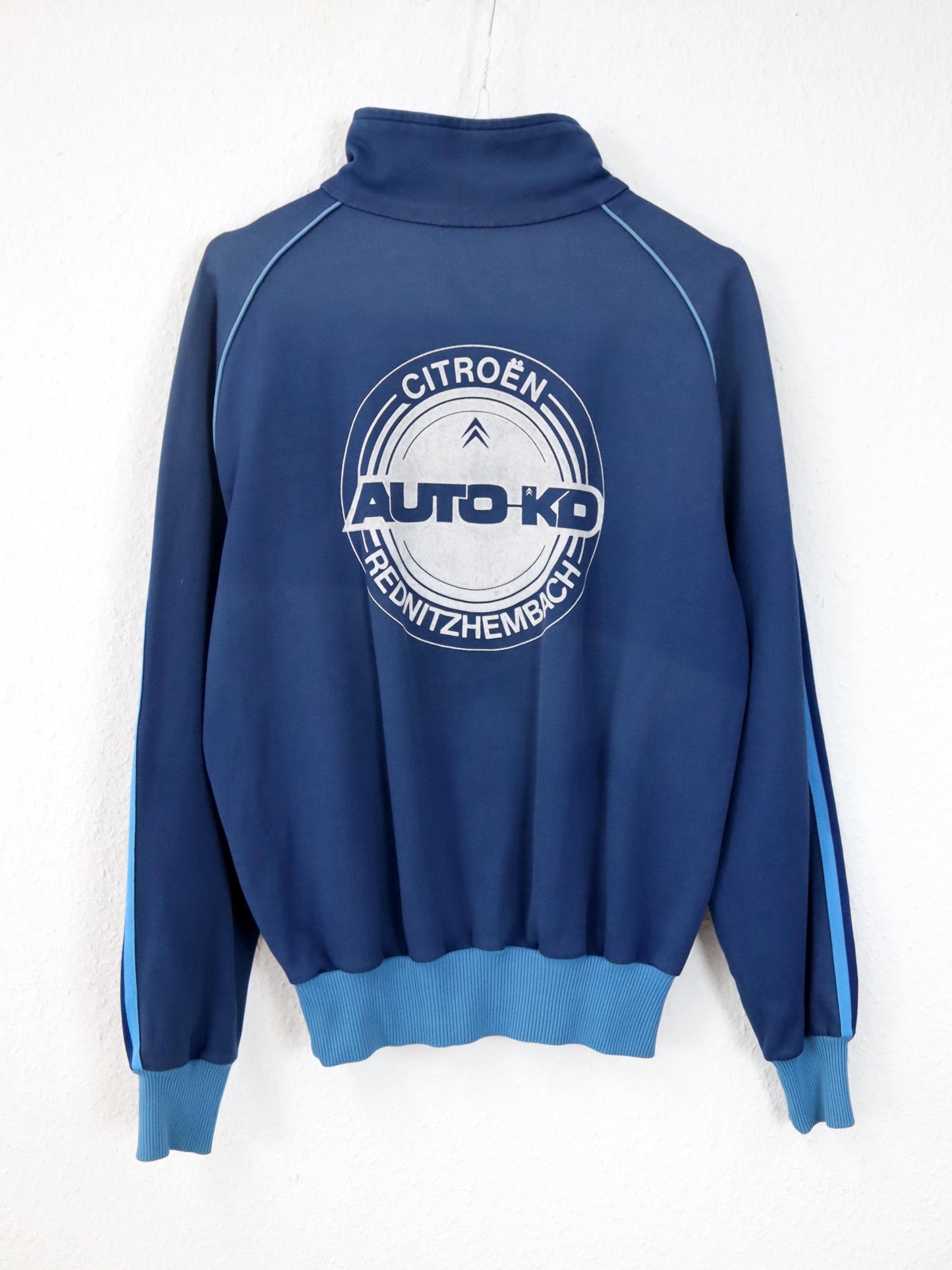 Vintage 80s 90s ADIDAS tracksuit jacket stand-up collar blue Citroen S