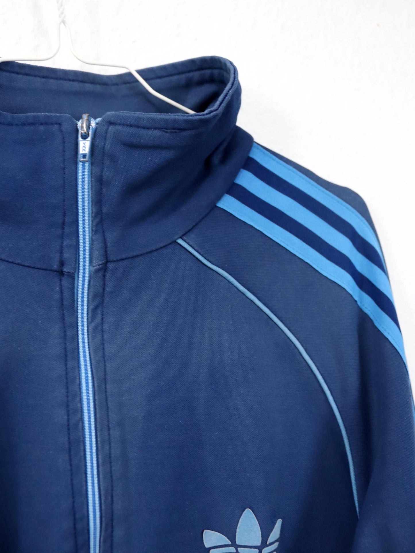 Vintage 80s 90s ADIDAS tracksuit jacket stand-up collar blue Citroen S