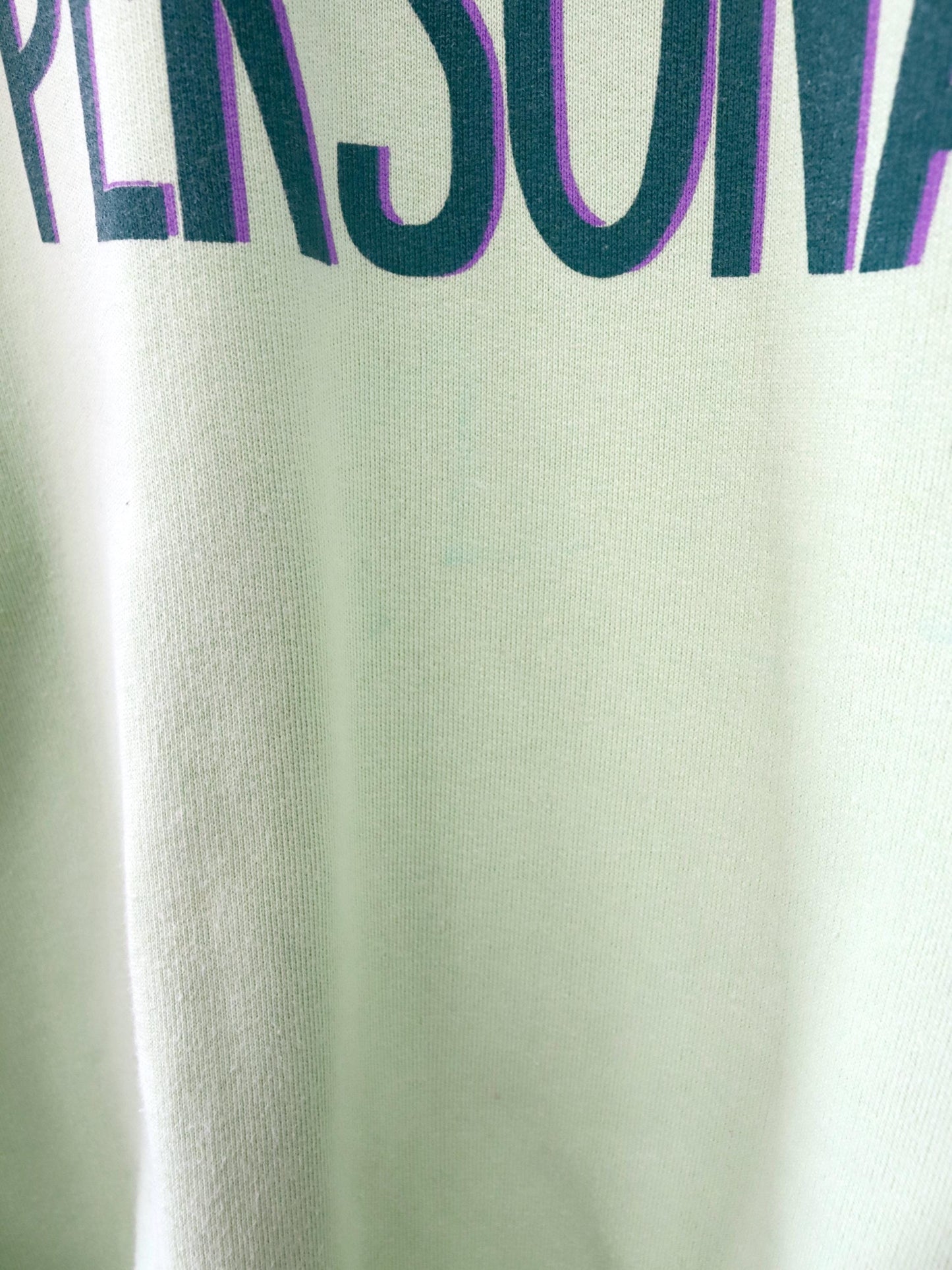 Vintage 80s 90s TURBO sweatshirt short sleeve polo collar print green XL