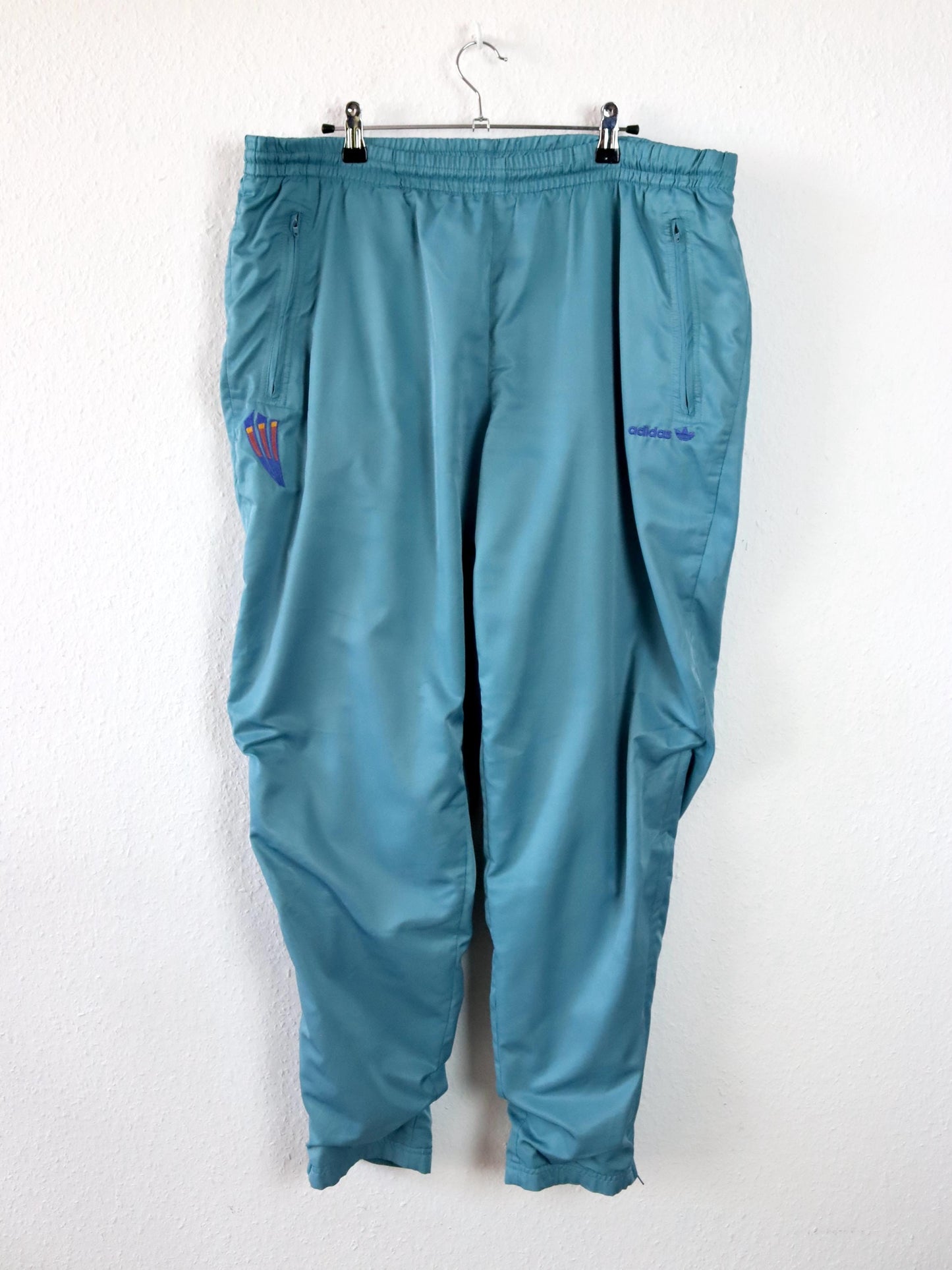 Vintage 80er 90er ADIDAS Trainingshose doppellagig blau 54 XL