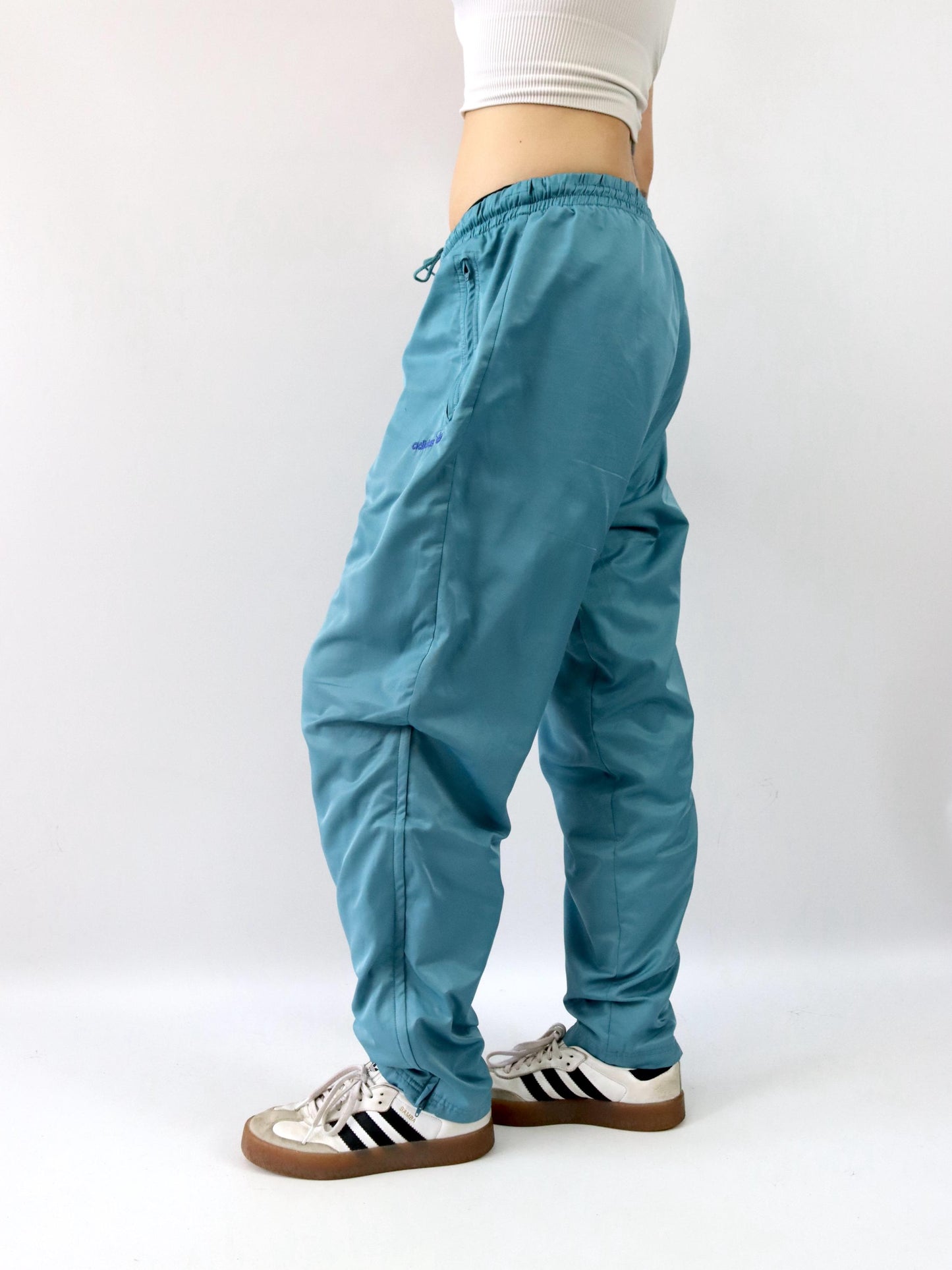 Vintage 80er 90er ADIDAS Trainingshose doppellagig blau 54 XL