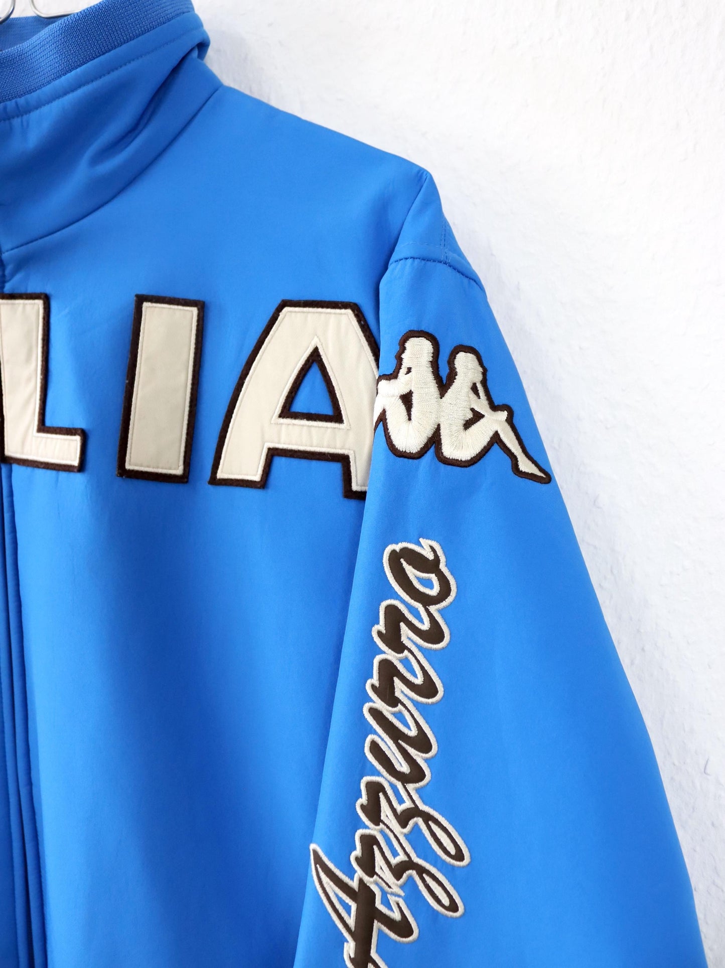 Vintage 90s 00s Y2k KAPPA softshell jacket stand-up collar patches Italy blue M