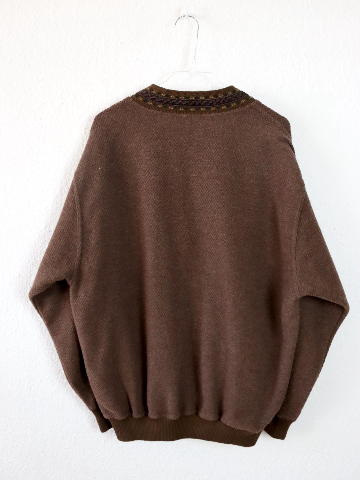 Vintage 80er 90er Wollcardigan Wolle braun L