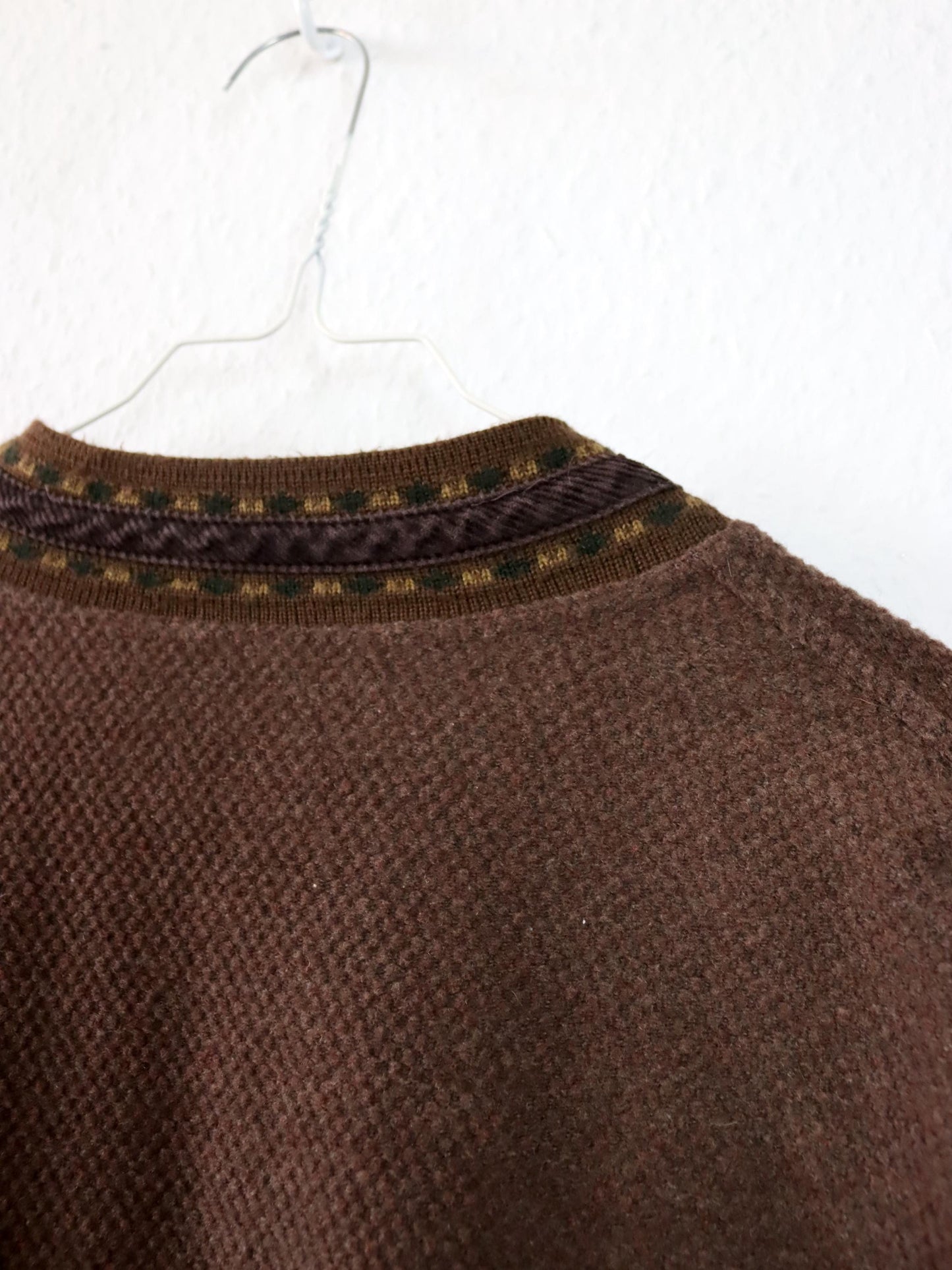 Vintage 80er 90er Wollcardigan Wolle braun L