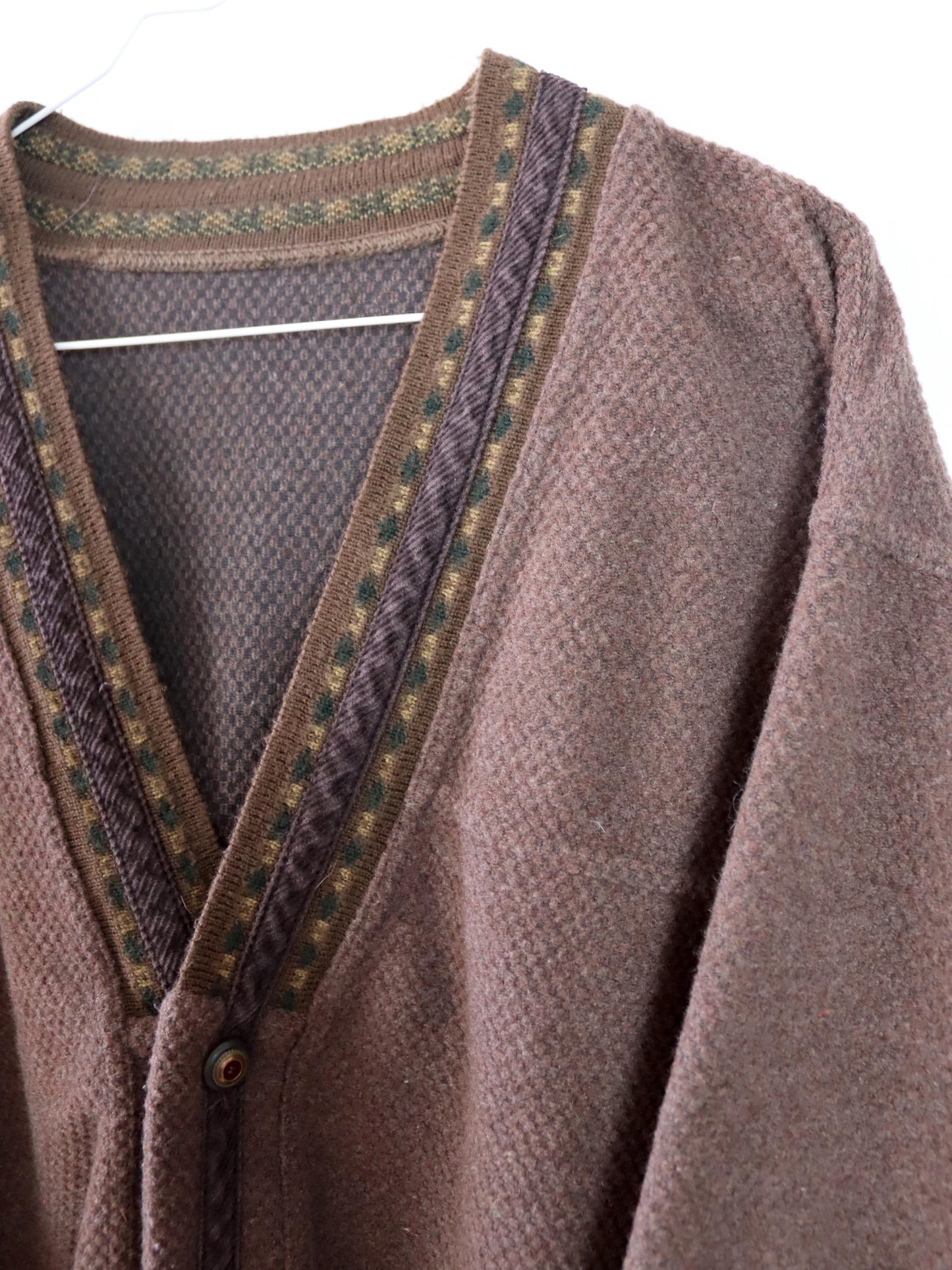 Vintage 80er 90er Wollcardigan Wolle braun L