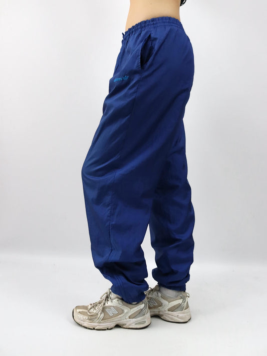 Vintage 80er 90er ADIDAS blaue Trainingshose Jogginghose seitliche Reißverschlüsse D7 L