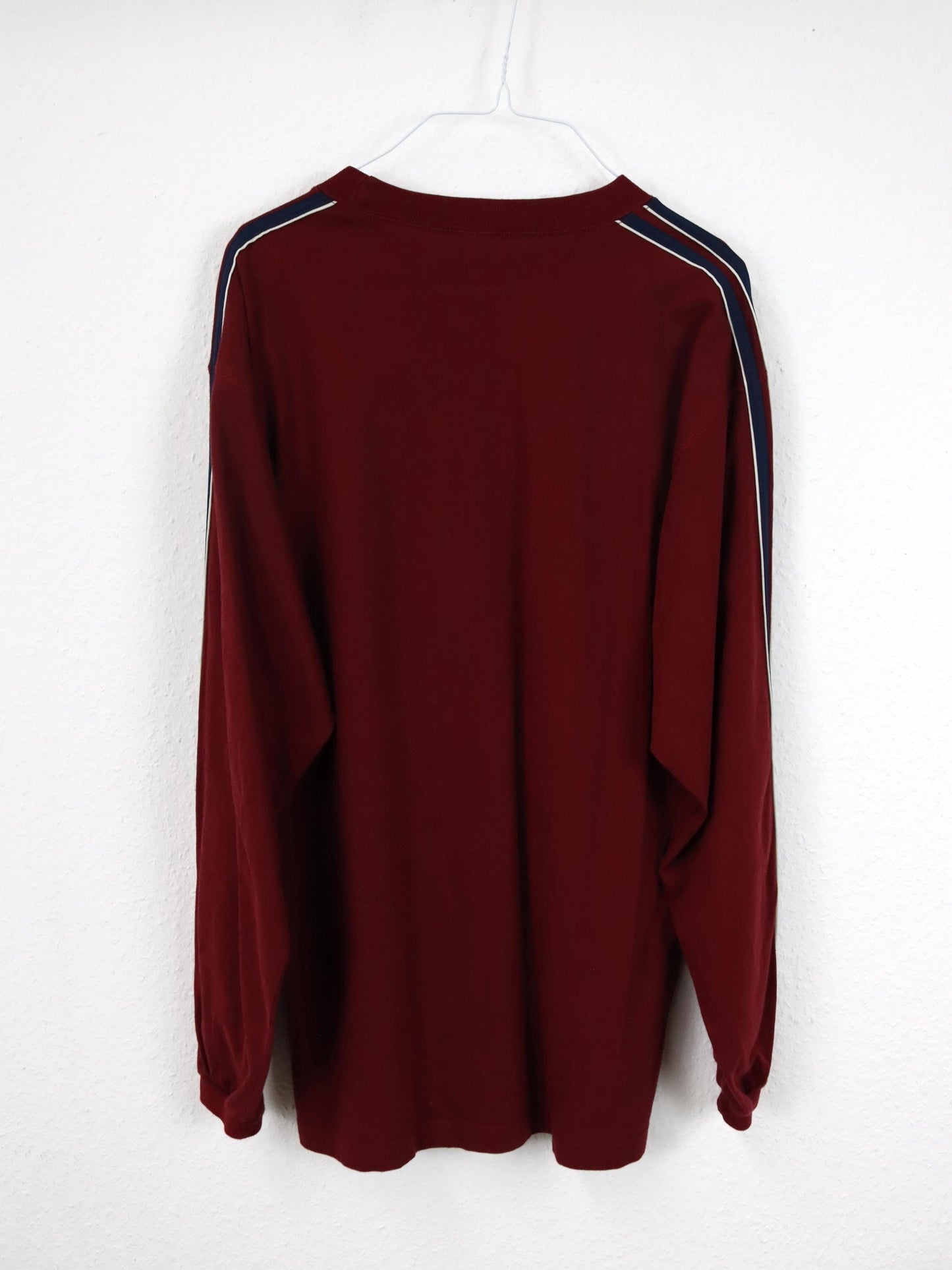 Vintage 80er 90er ADIDAS Longsleeve Shirt rot blau D5 M
