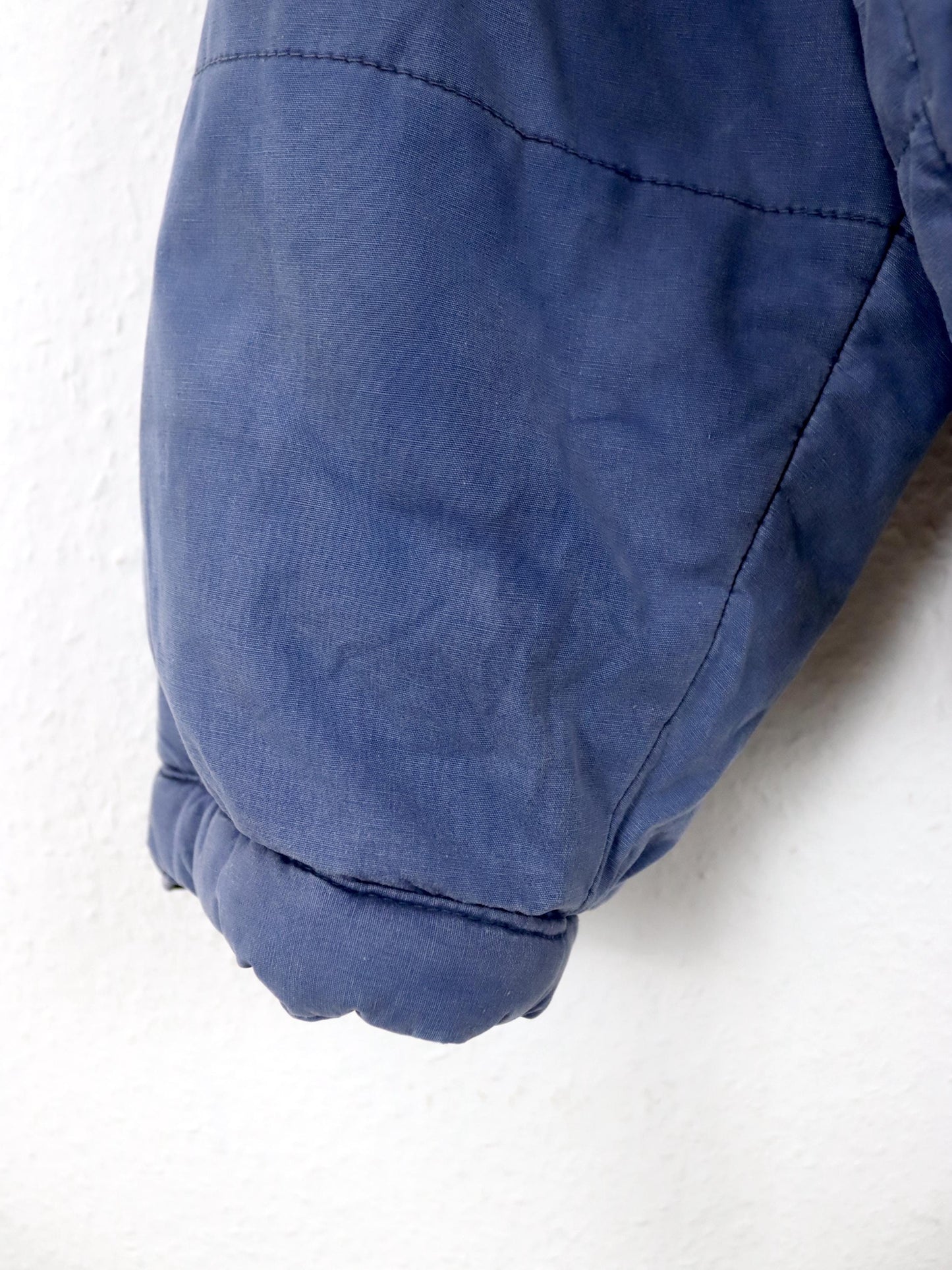 Vintage 80er 90er HERCULES Workwear Jacke Bomberjacke gefüttert faux fur Kragen blau Knopfleiste XL