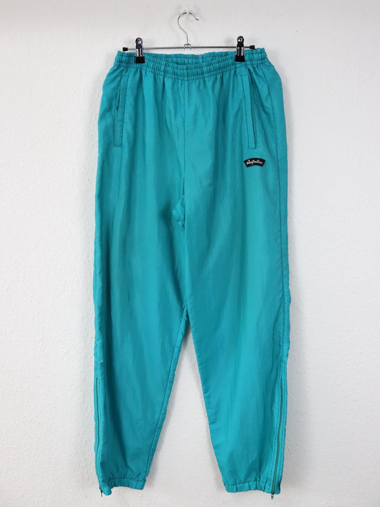 Vintage 80er 90er AUSTRALIAN Jogginghose Trainingshose türkis 50 L