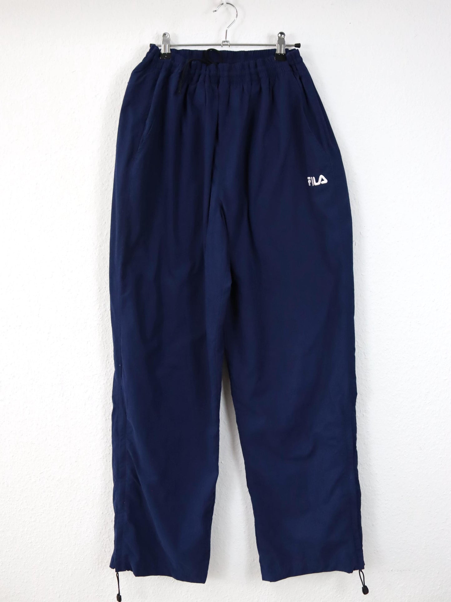 Vintage 80er 90er FILA Jogginghose Trainingshose dunkelblau seitlicher Reißverschluss D54