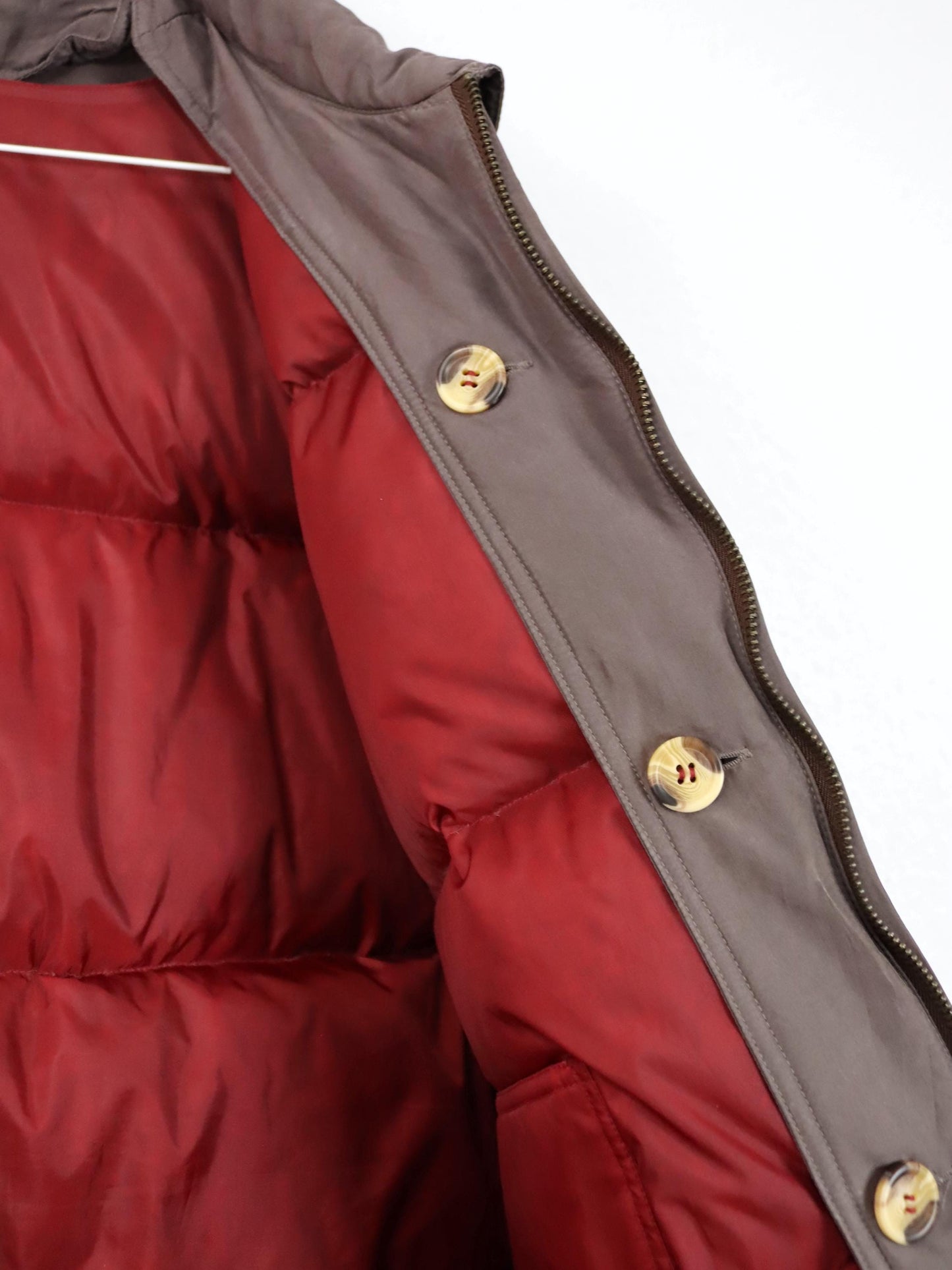 Vintage 80er 90er Jacke 3 in 1 Daunen Pufferjacke gefüttert Daunenweste rot braun M