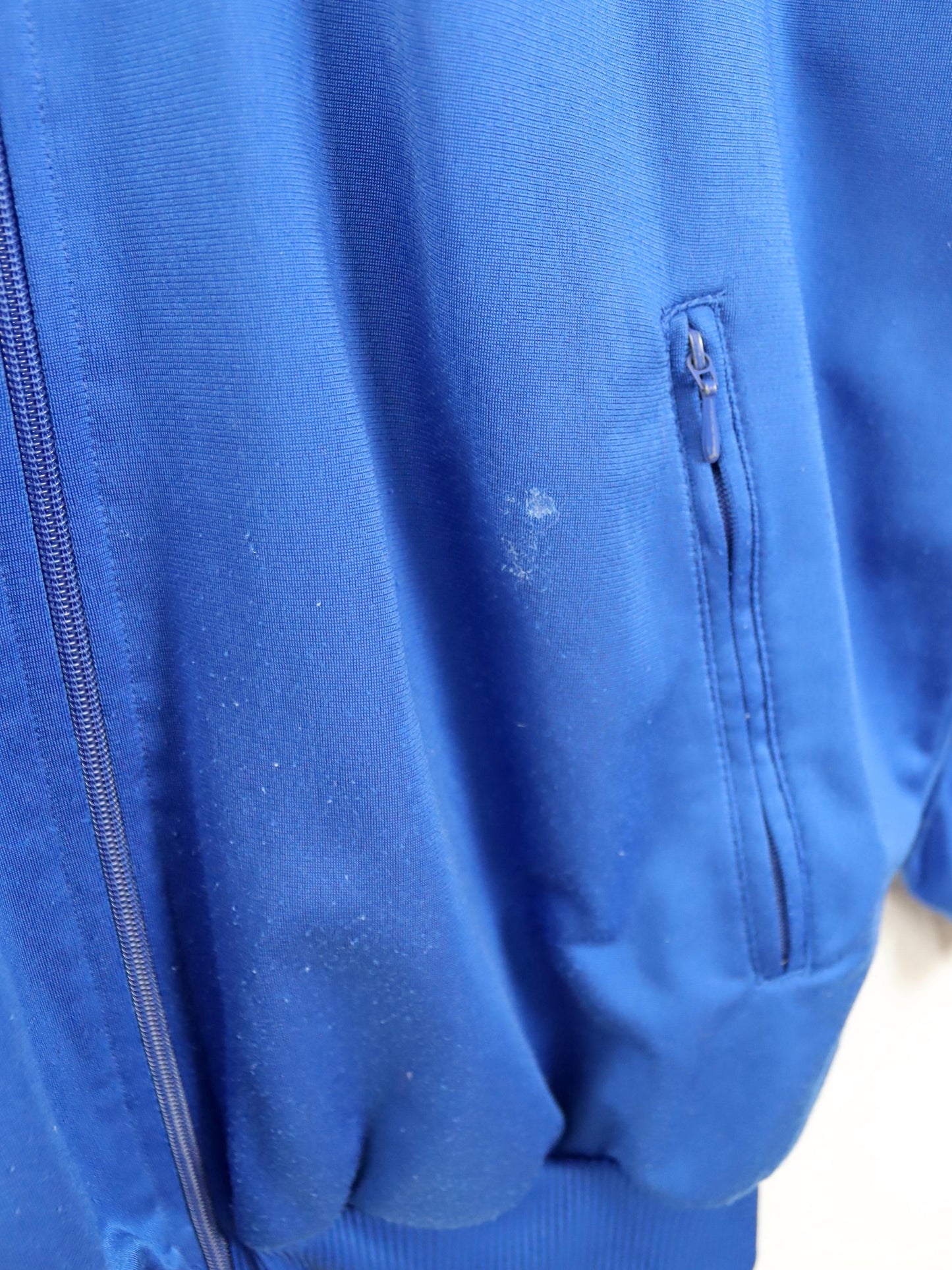 Vintage 80er 90er ADIDAS Trainingsjacke Stehkragen türkis blau lila Reißverschluss D4 S/M