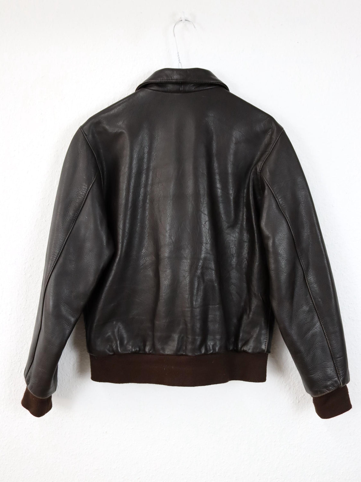 Vintage 80er 90er NOBLE HOUSE Heavy Lederjacke Jacke braun Bomber XS/S