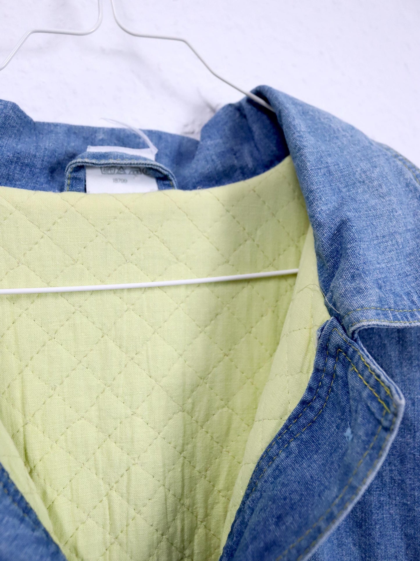 Vintage 80er 90er Mantel lang denim blau Knopfreihe L