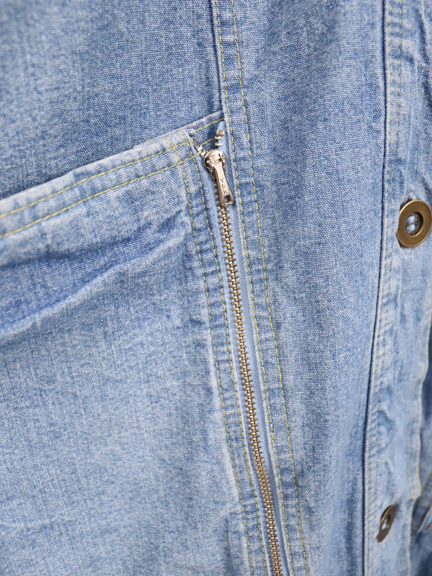 Vintage 80er 90er Mantel lang denim blau Knopfreihe L