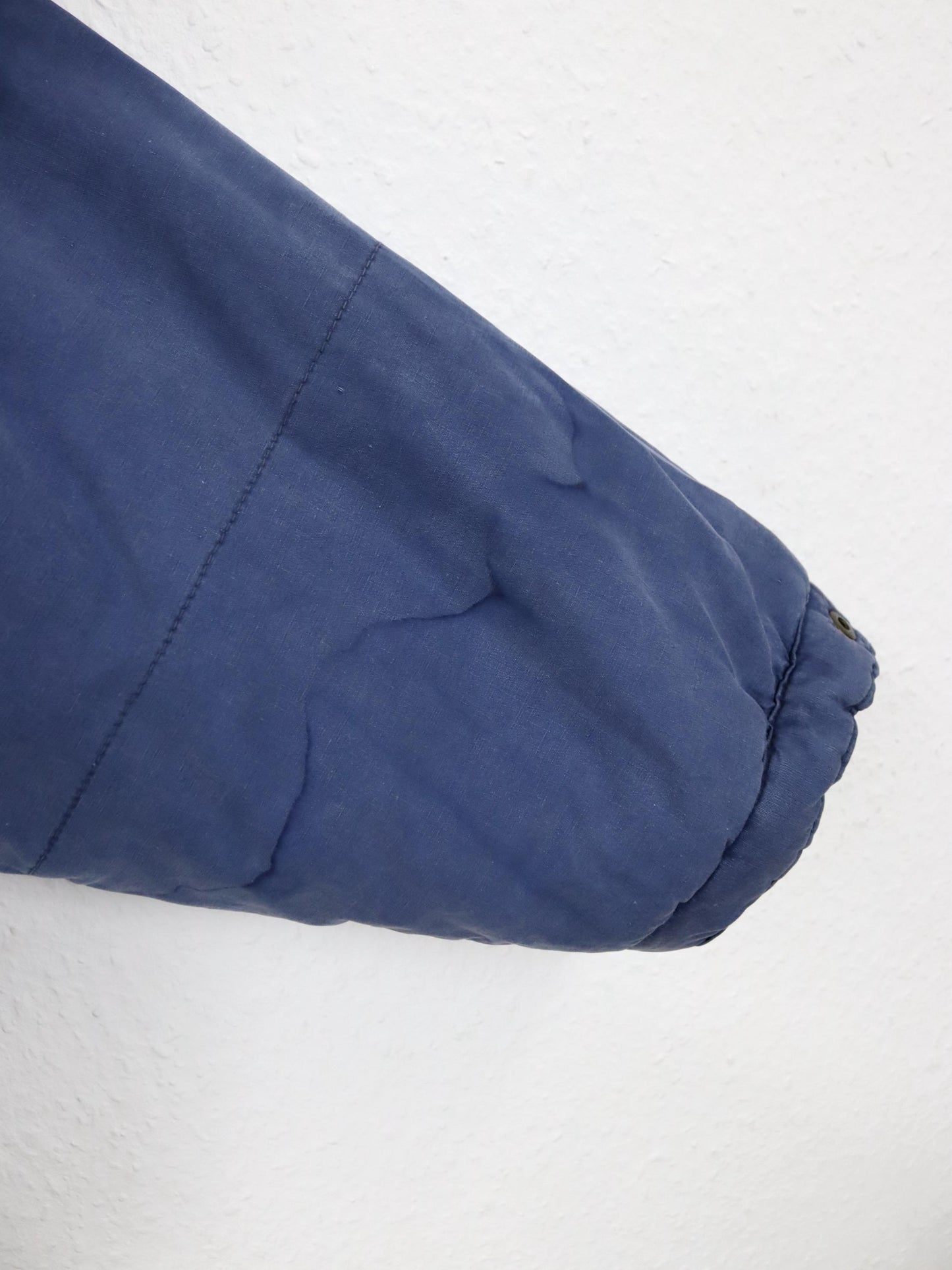 Vintage 80er 90er HERCULES Workwear Jacke Bomberjacke gefüttert faux fur Kragen blau Knopfleiste XL