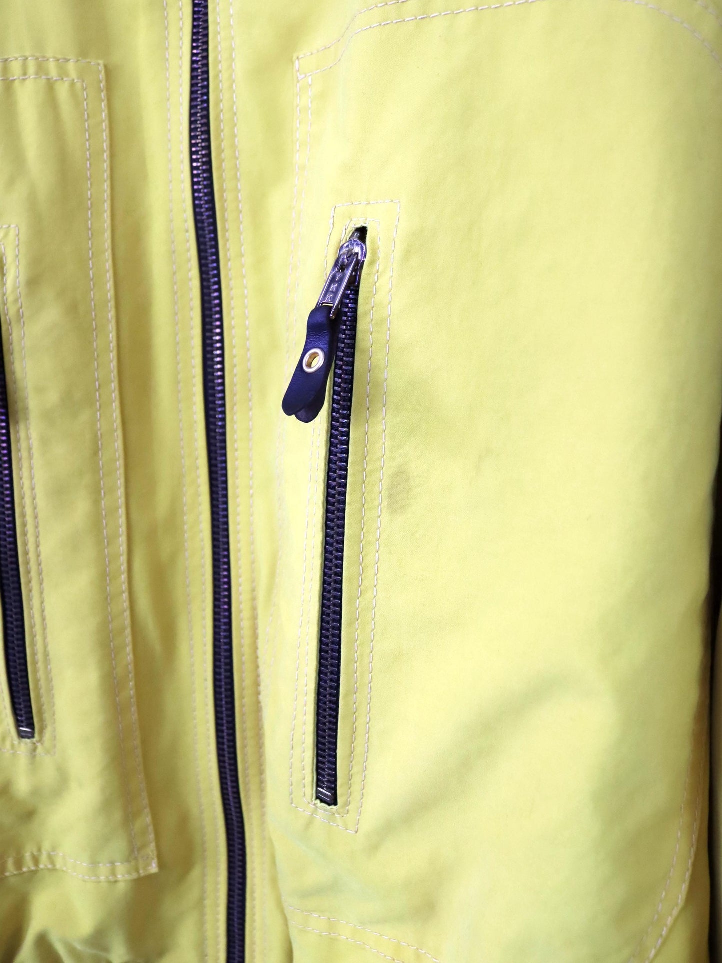 Vintage 80er 90er Winterjacke Jacke gefüttert Teddyfell Schulterpolster gelb tailliert Stehkragen L