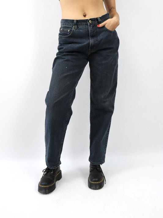 Vintage 80er 90er CASUAL NO. 1 Jeans Hose gerades Bein schwarz W34 L32