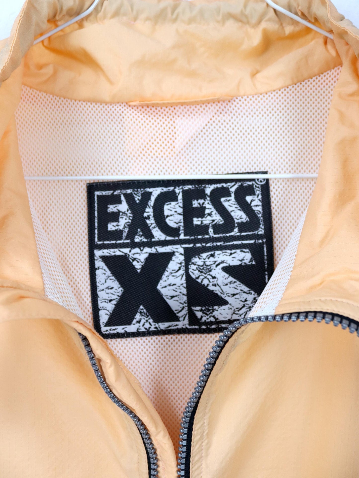 Vintage 80er 90er EXCESS Windbreaker Jacke Apriko Print Stehkragen XL