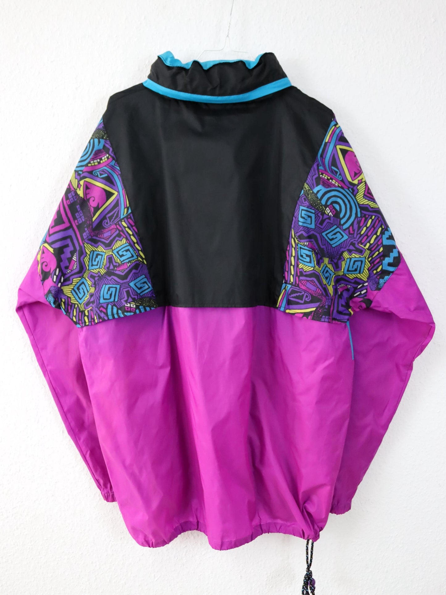 Vintage 80er 90er IVORY MAN Regenjacke Windbreaker crazy pattern bunt M