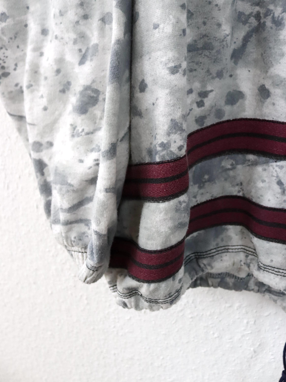 Vintage 80er 90er KILLTEC Hoodie Pullover Kapuze Batik Sticker grau blau rot M