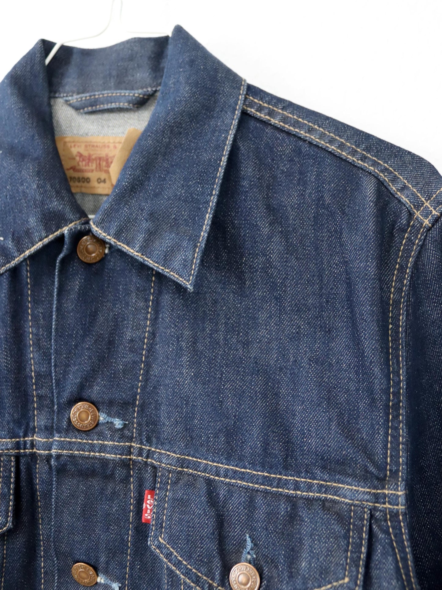 Vintage 80er 90er LEVIS Jeansjacke Denim dunkelblau Deadstock M