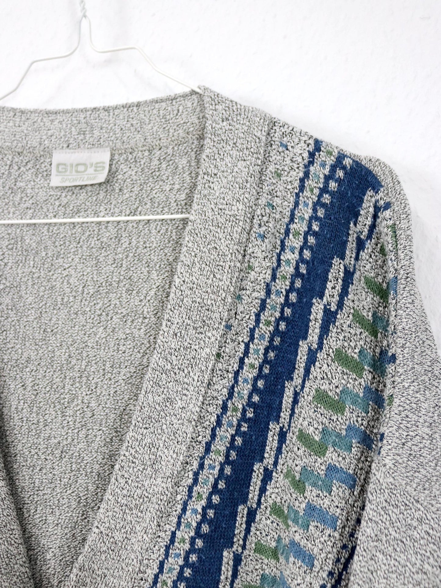 Vintage 80er 90er GIOS Cardigan Strickjacke gemustert 52 L