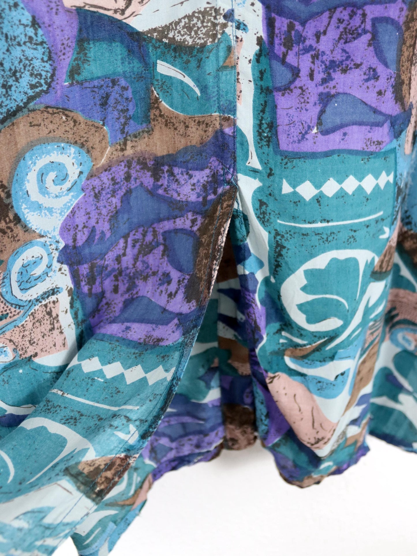 Vintage 80er 90er SPIDER Bluse langarm crazy pattern bunt L