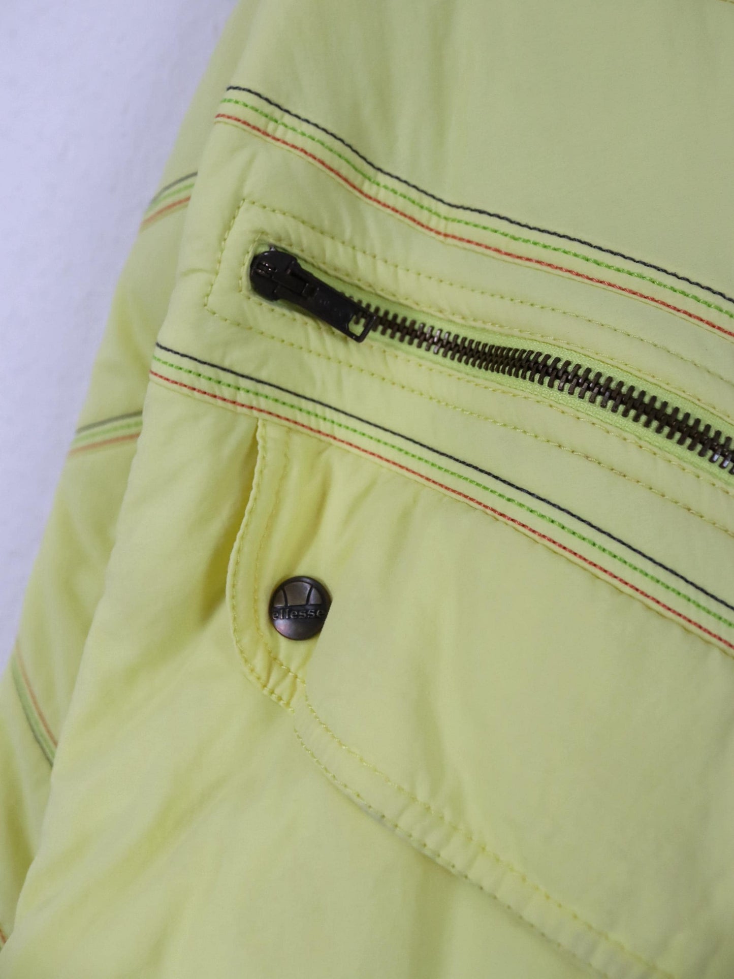 Vintage 80er 90er ELLESSE Skijacke Winterjacke gefüttert gelb XL