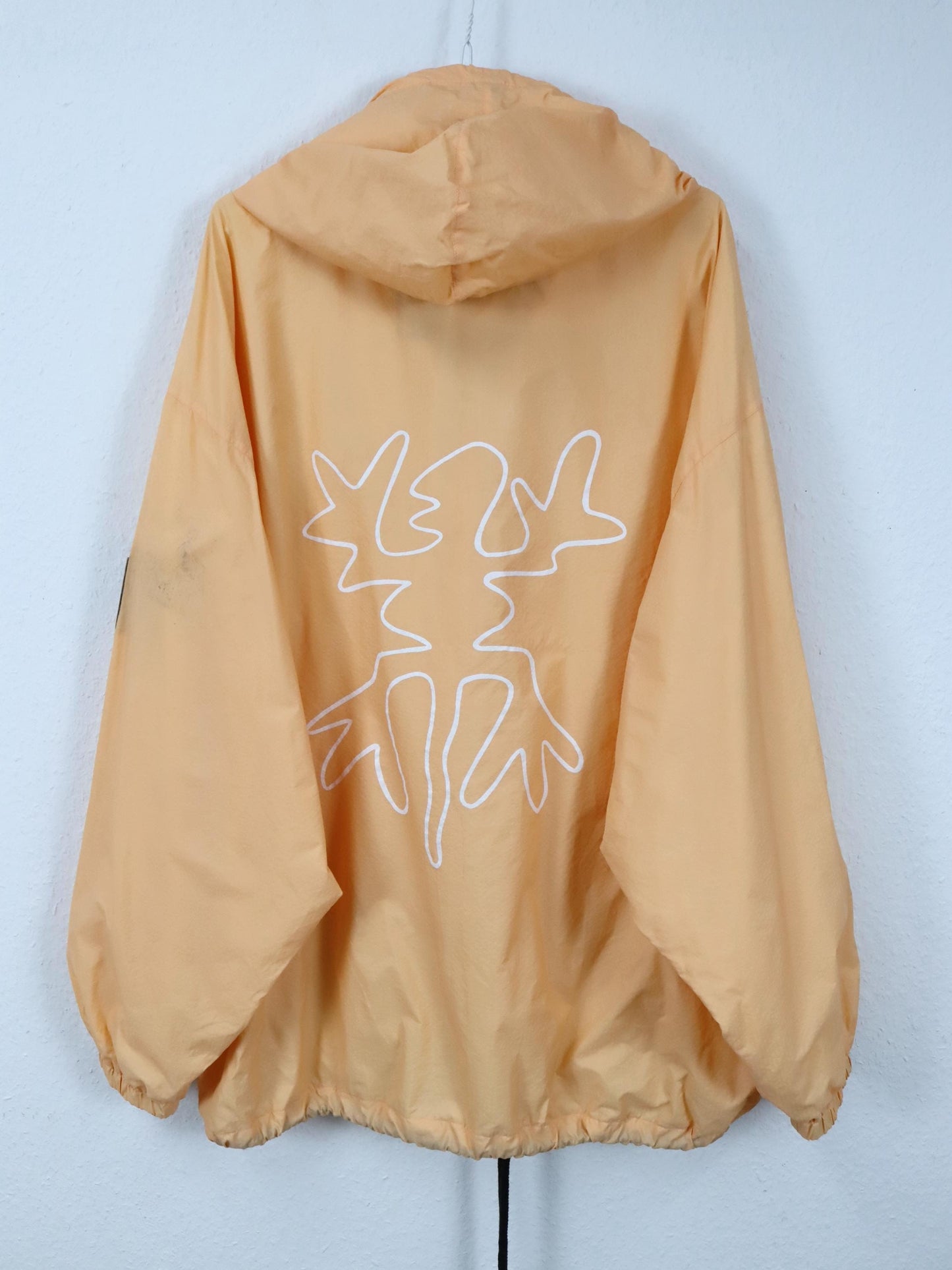 Vintage 80er 90er EXCESS Windbreaker Jacke Apriko Print Stehkragen XL