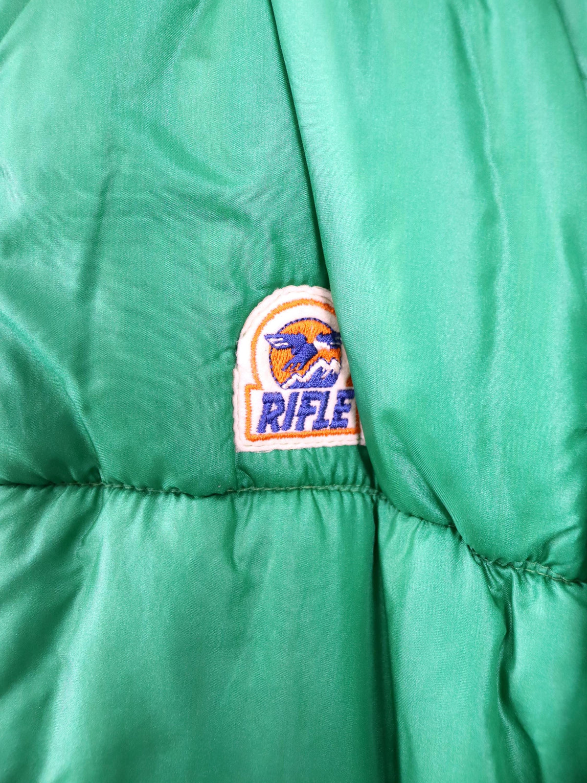 Vintage 80s 90s Rifle Puffer Jacket Winter Jacket Vest Green Yellow Lined XXL