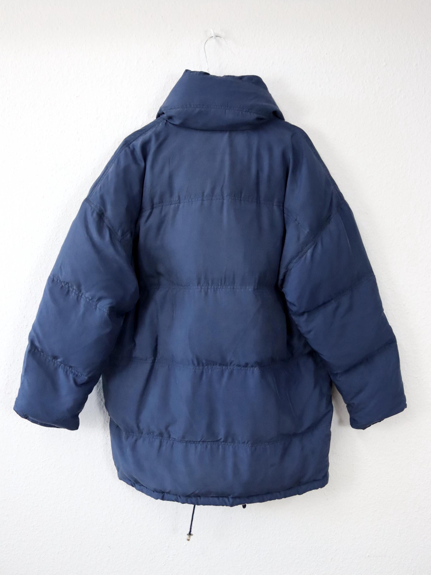 Vintage 80s 90s COLMAR winter coat, jacket, puffer jacket, down, silk, dark blue, size 42