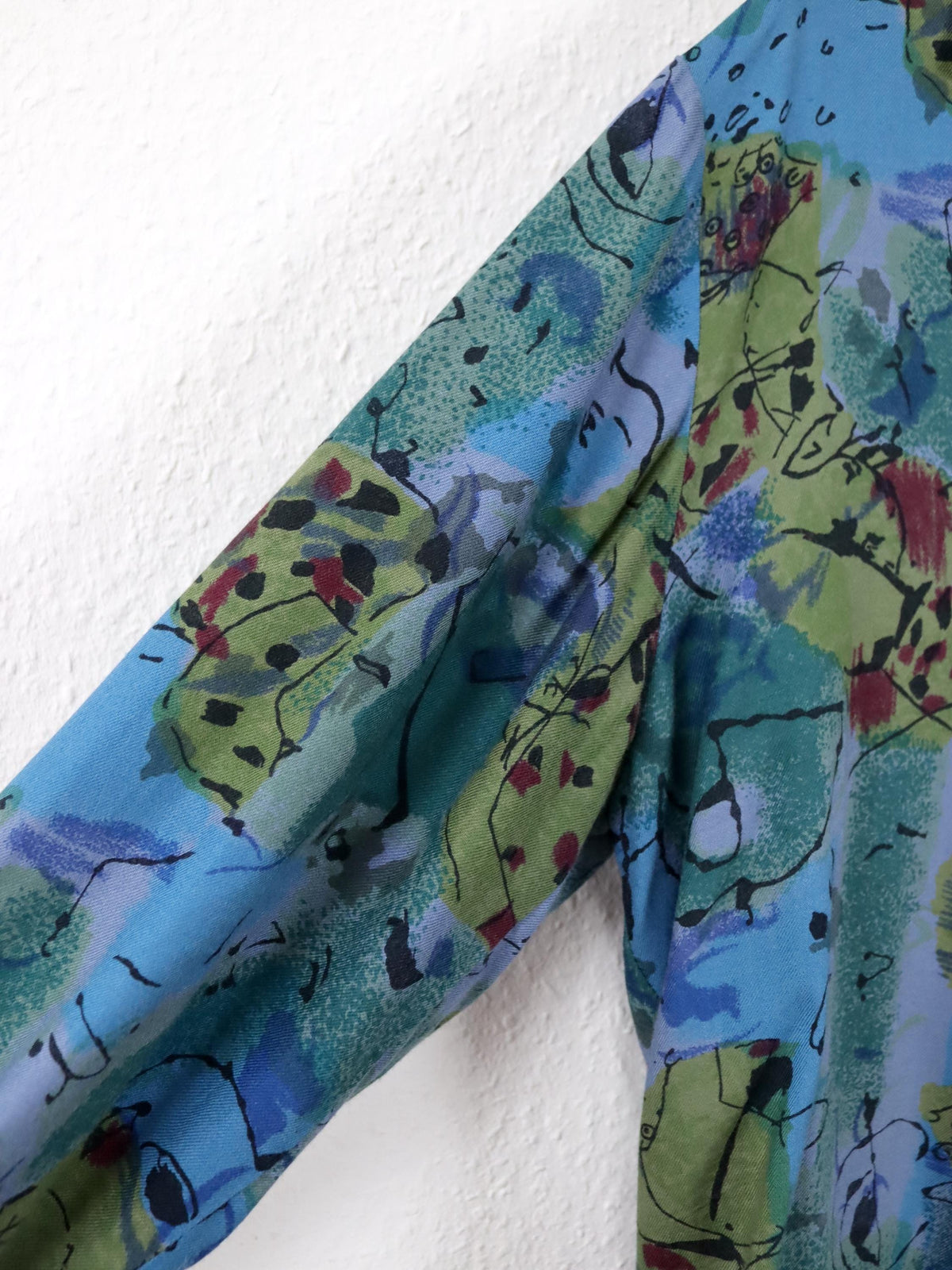Vintage 80er 90er Bluse langarm crazy pattern M