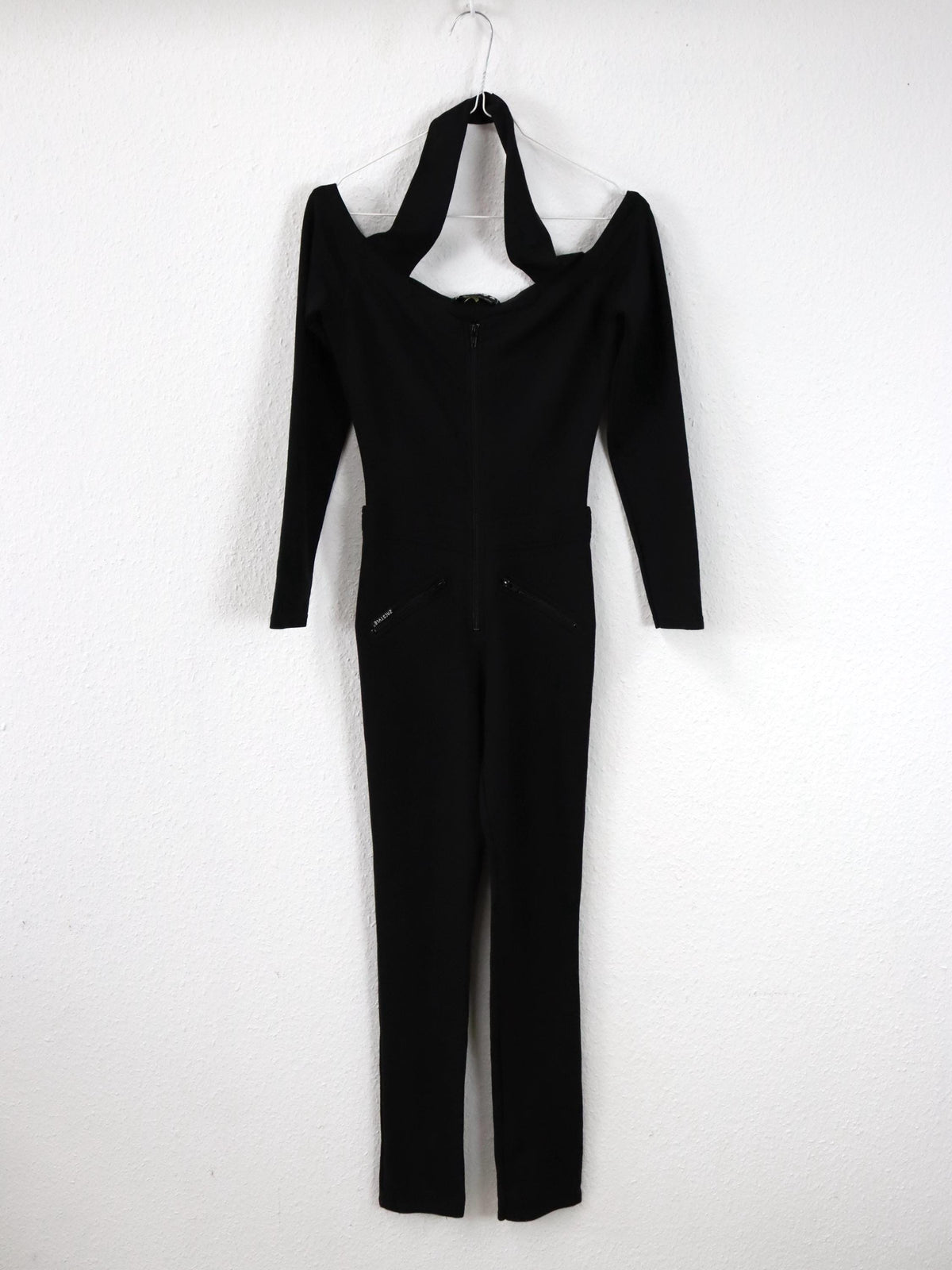 Vintage 80er 90er ZACSTYLE Overall Bodysuit schwarz Schulterfrei M