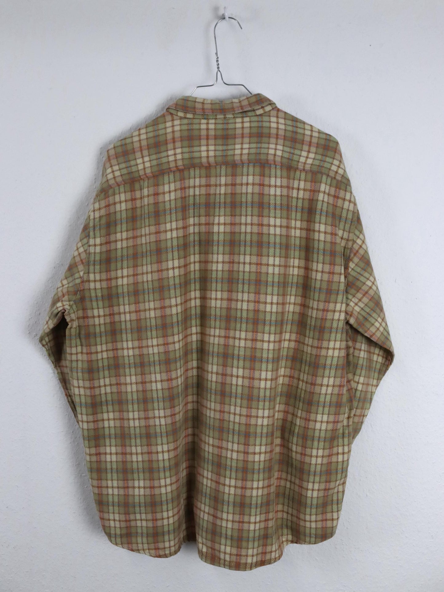 Vintage 80er 90er STARTER Flanellhemd kariert langarm beige XXL