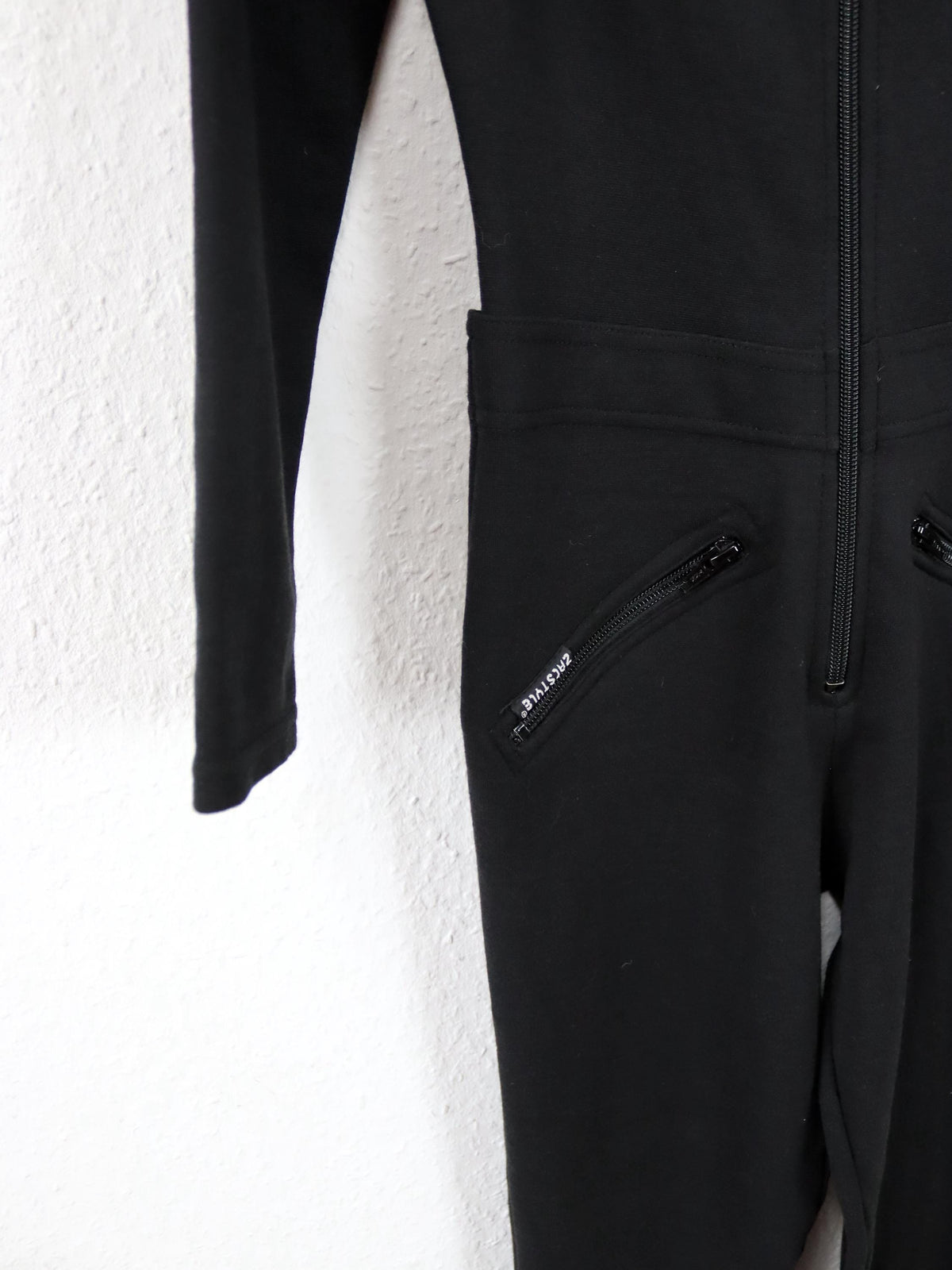 Vintage 80er 90er ZACSTYLE Overall Bodysuit schwarz Schulterfrei M