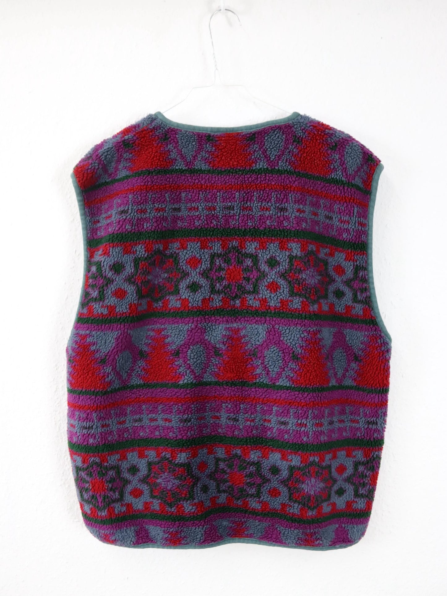 Vintage 80er 90er HOT SPORTWEAR Fleeceweste Weste bunt gemustert M