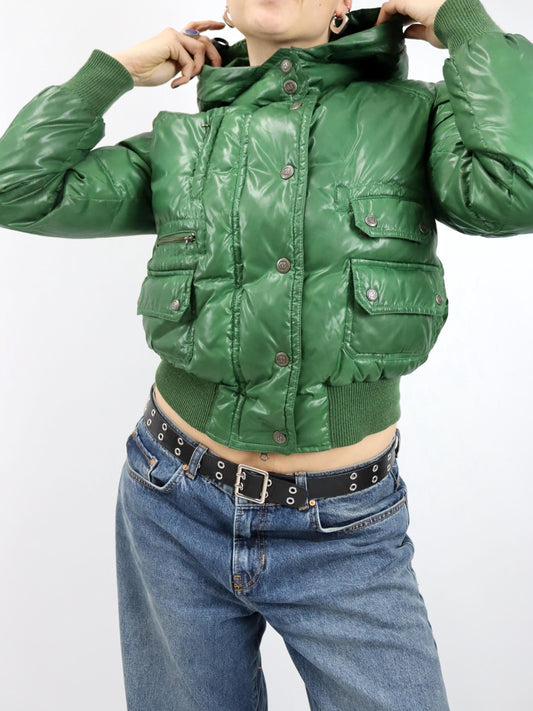 Vintage 90er 00er Y2k MARLBORO CLASSICS Bomberjacke Winterjacke gefüttert grün M