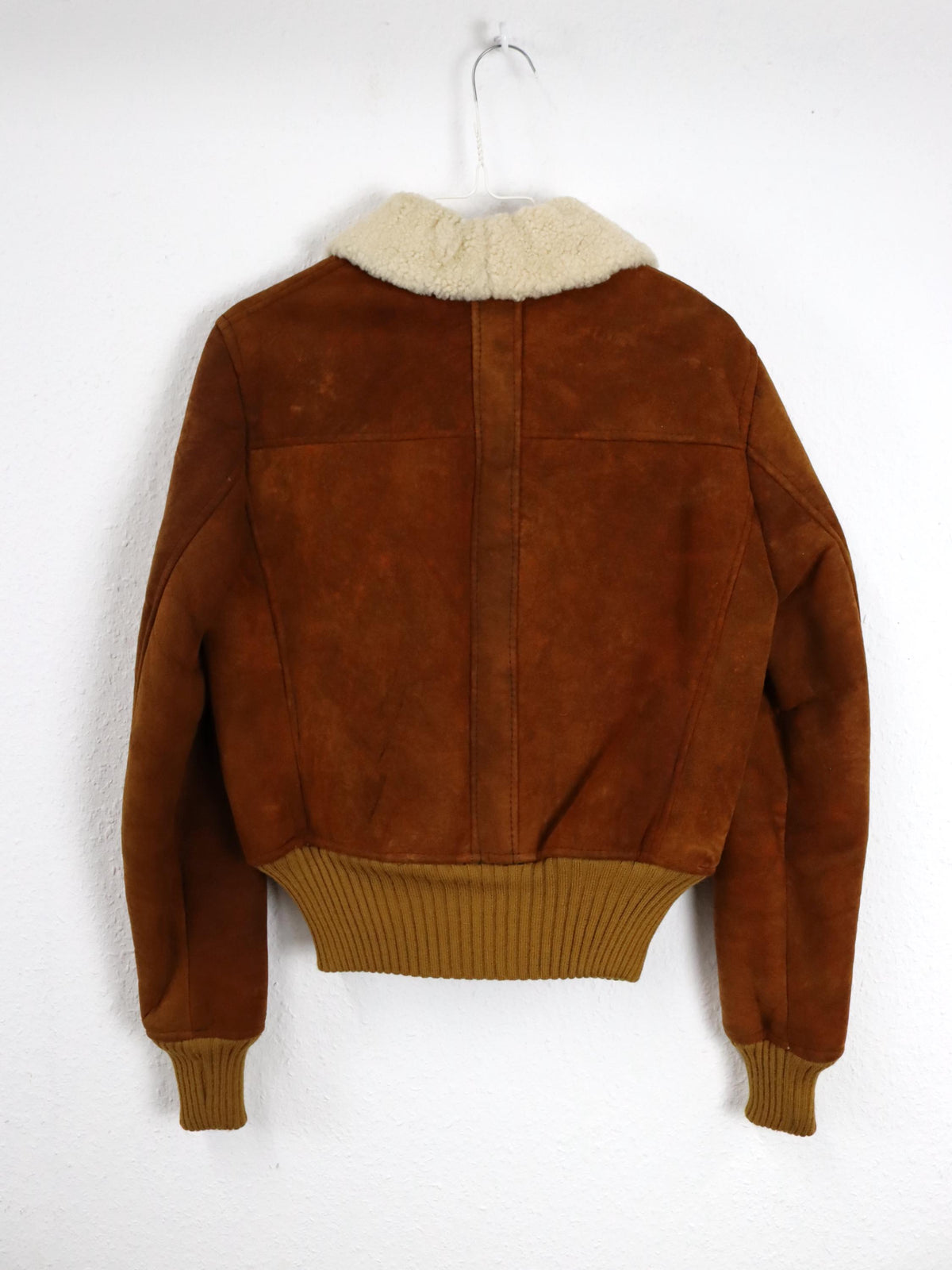 Vintage 70er 80er Wildlederjacke Lederjacke Sherling braun gefüttert XS/S