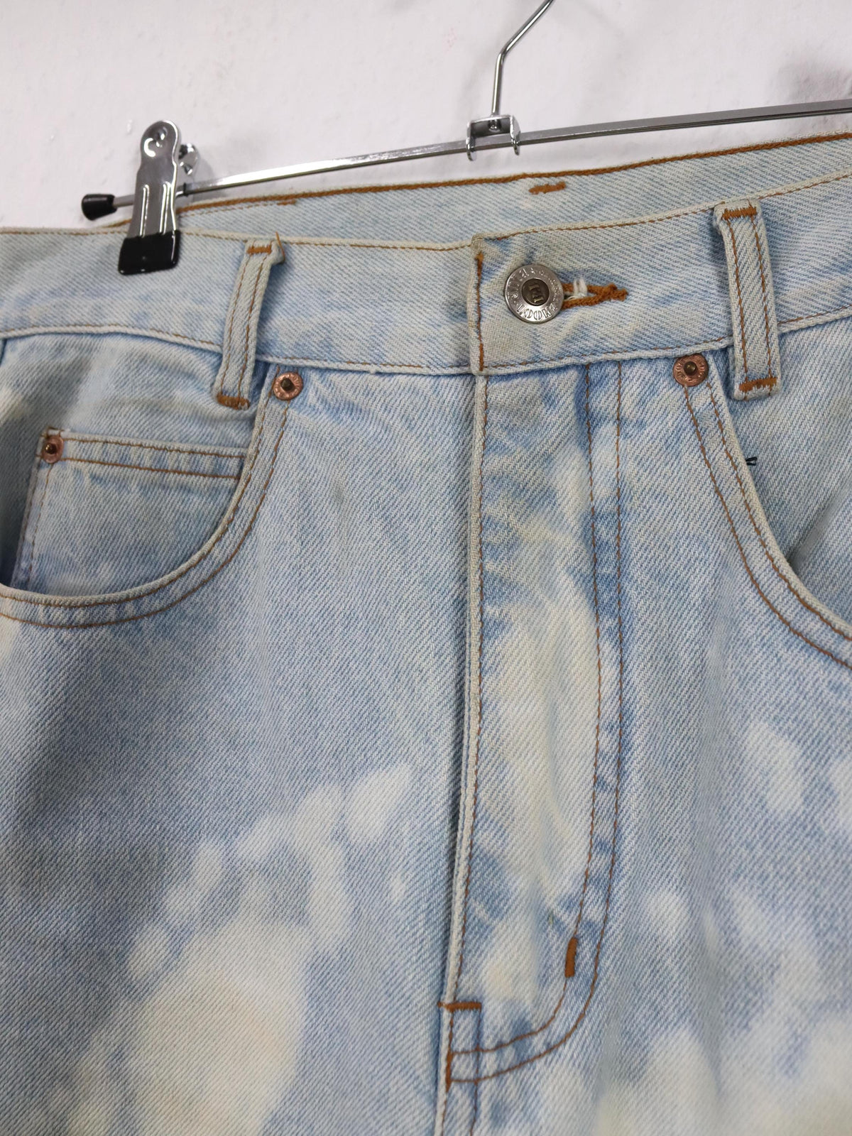 Vintage 80s 90s BLUE LOOK Jeans Highways Straight Leg Reworked Tie Dye 38