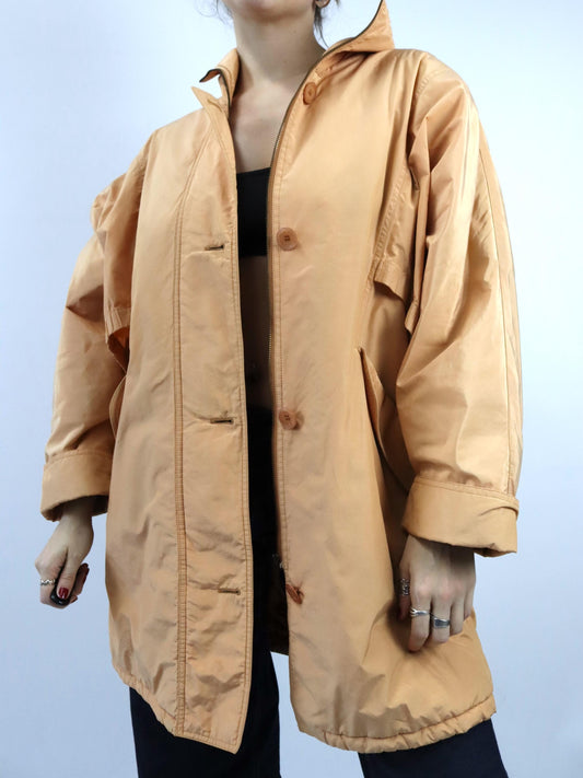 Vintage 80er 90er SORPASSO Mantel Parka leicht gefüttert apriko L