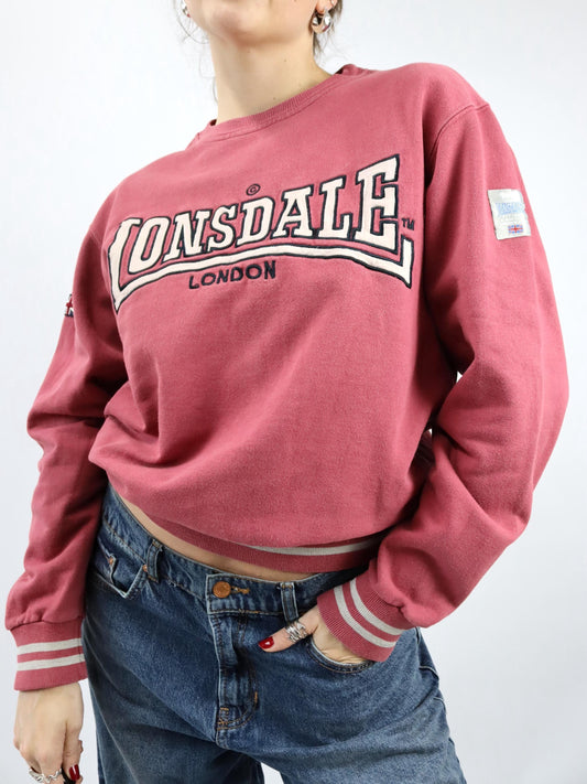 Vintage 80er 90er LONSDALE Sweatshirt Pullover rot L